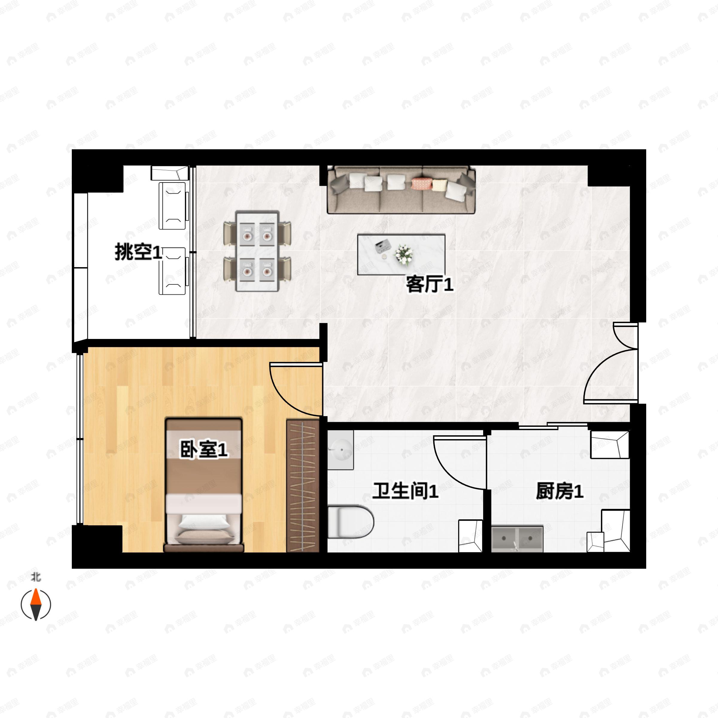 峰度天下1室1厅1卫户型图