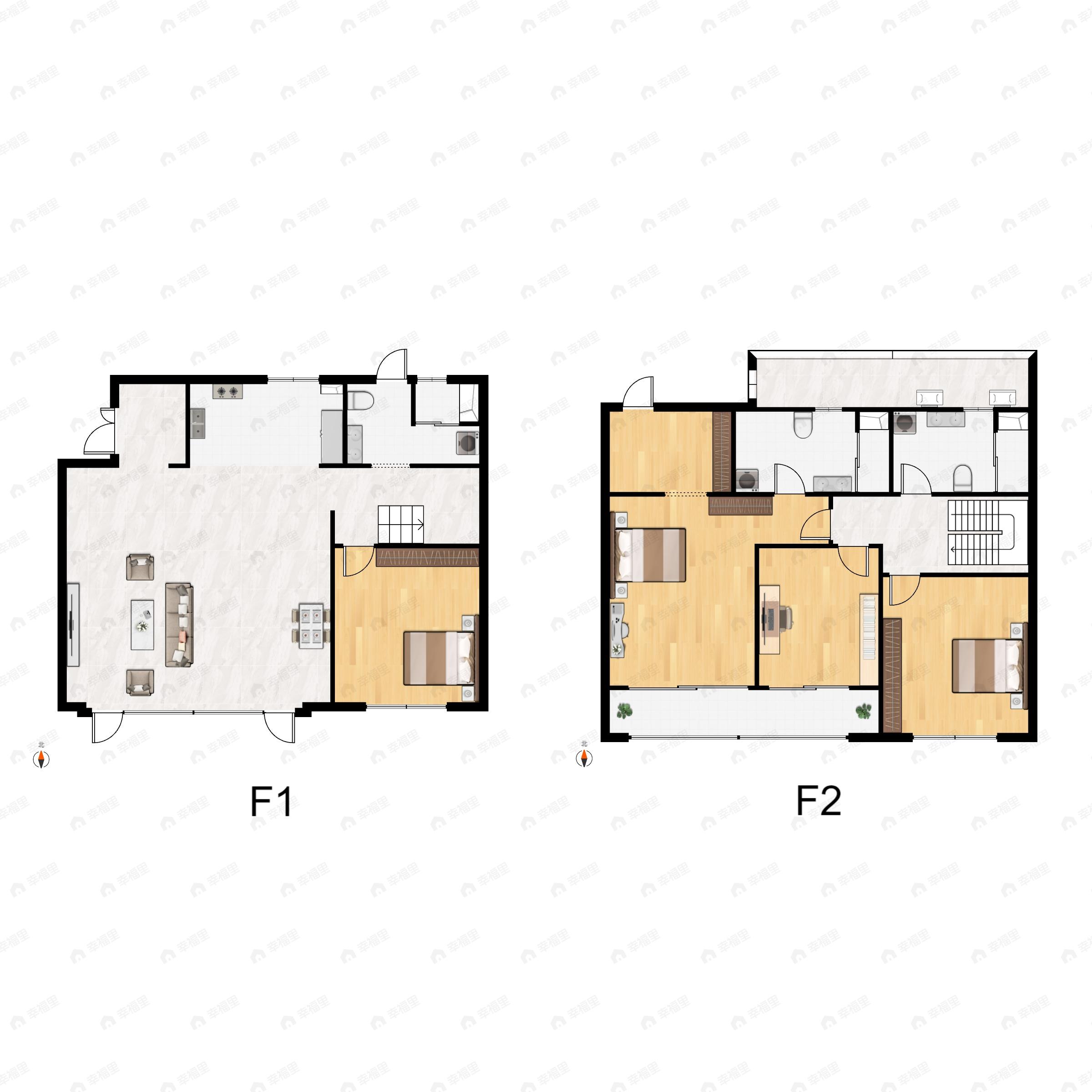 4室2厅3卫建面229平南|北户型图