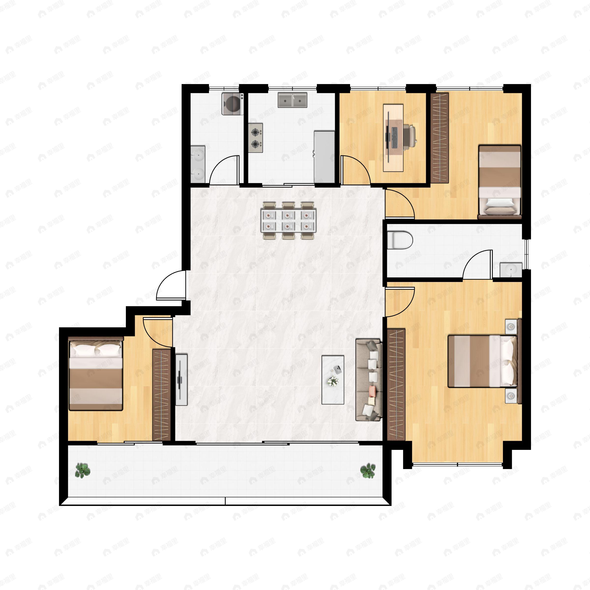 4室2厅2卫建面169平户型图