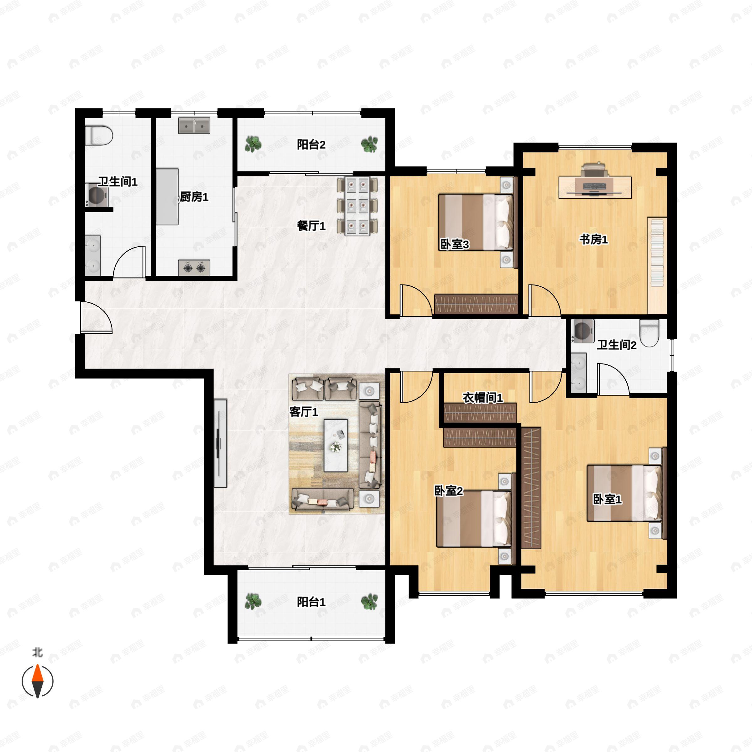 天泉湾4室2厅2卫户型图