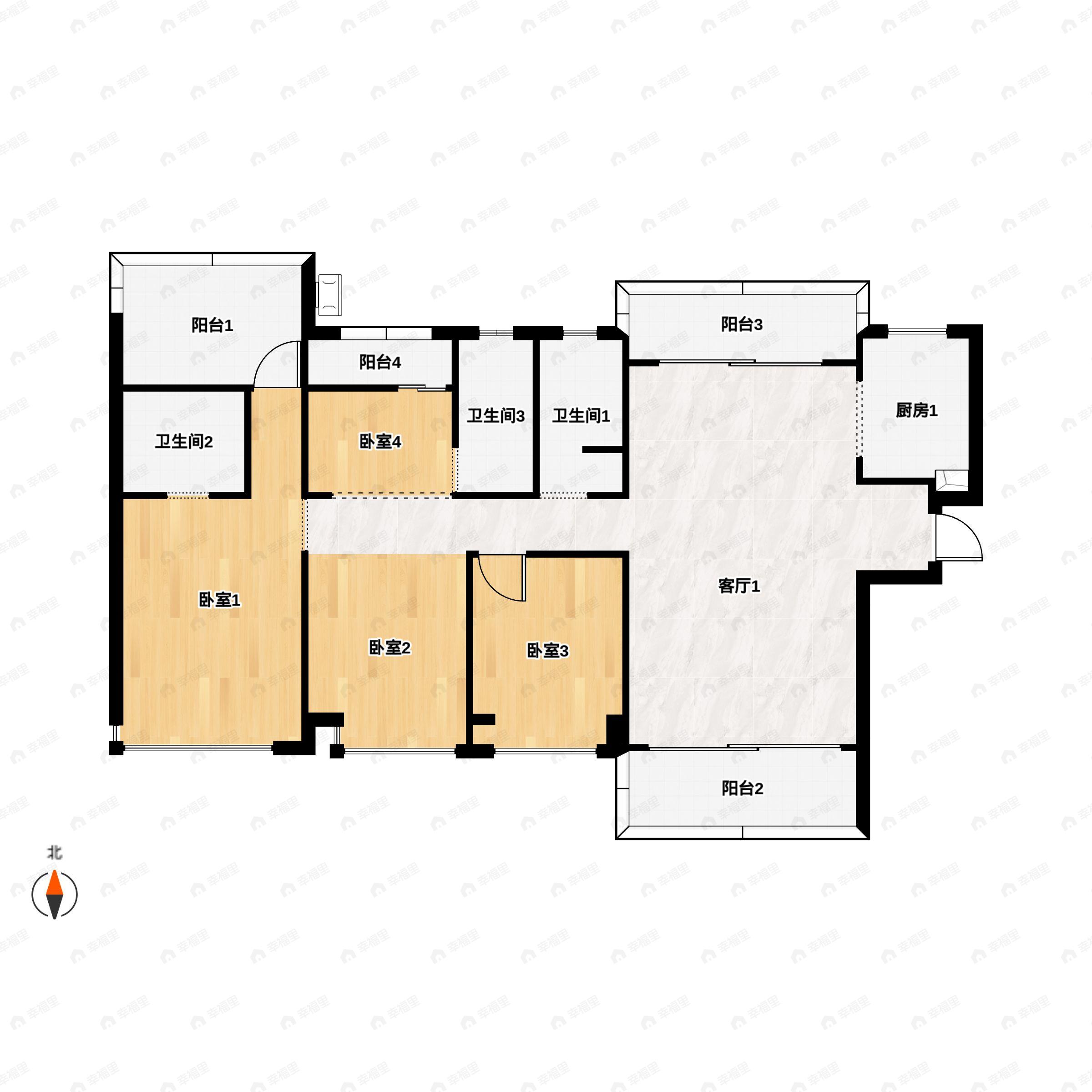龙光建发玖云府5室2厅3卫户型图