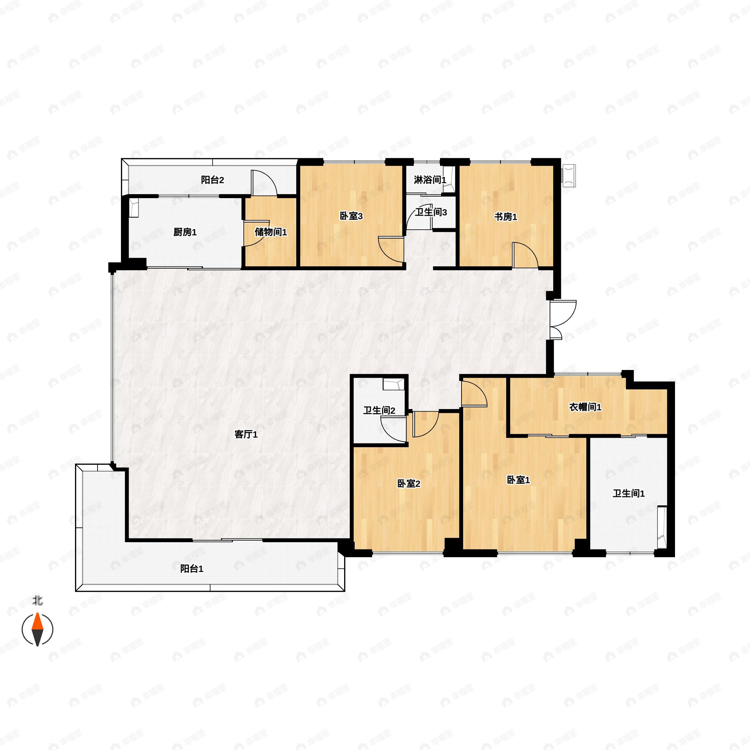中粮奥体壹号4室2厅3卫户型图