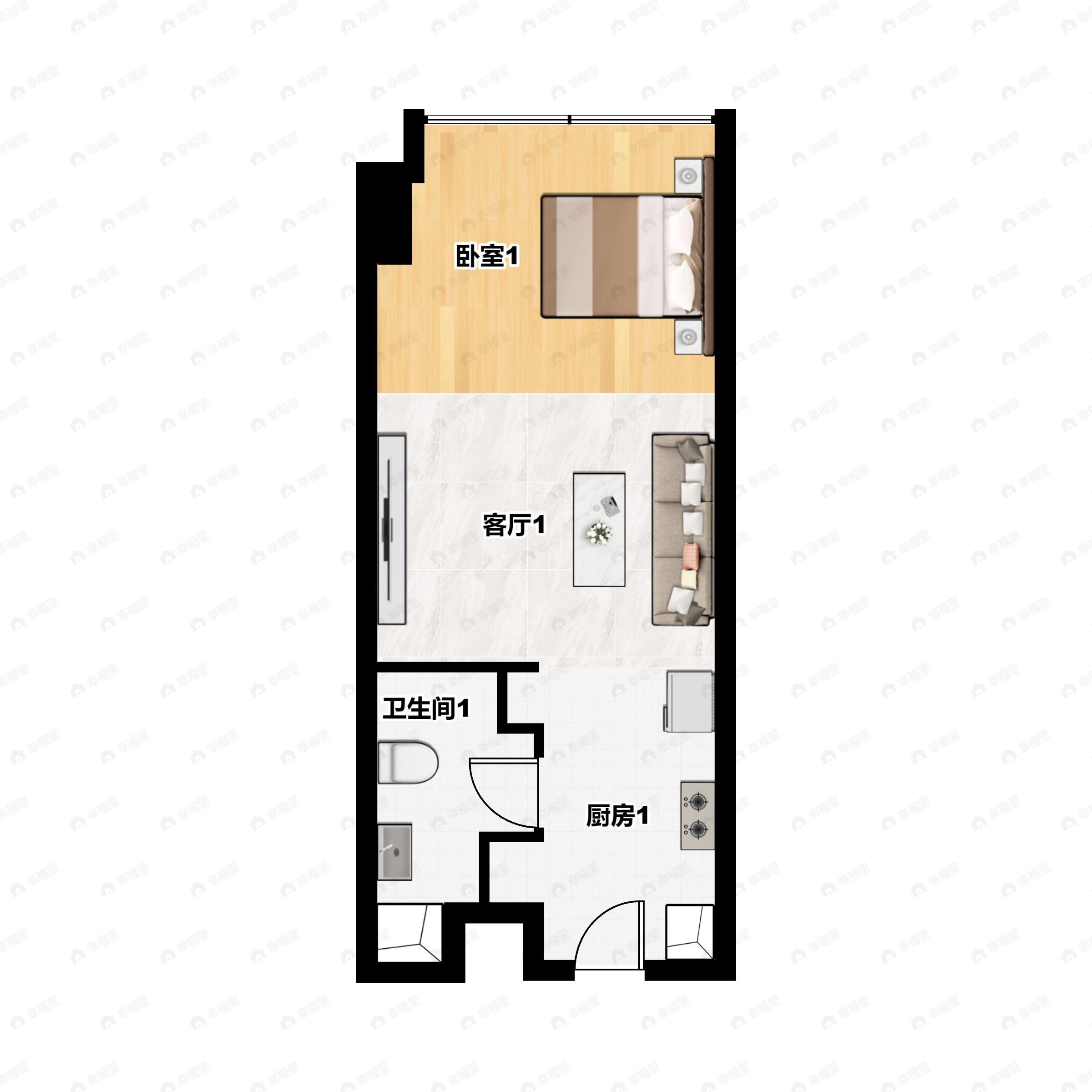 汇悦城1室户型图