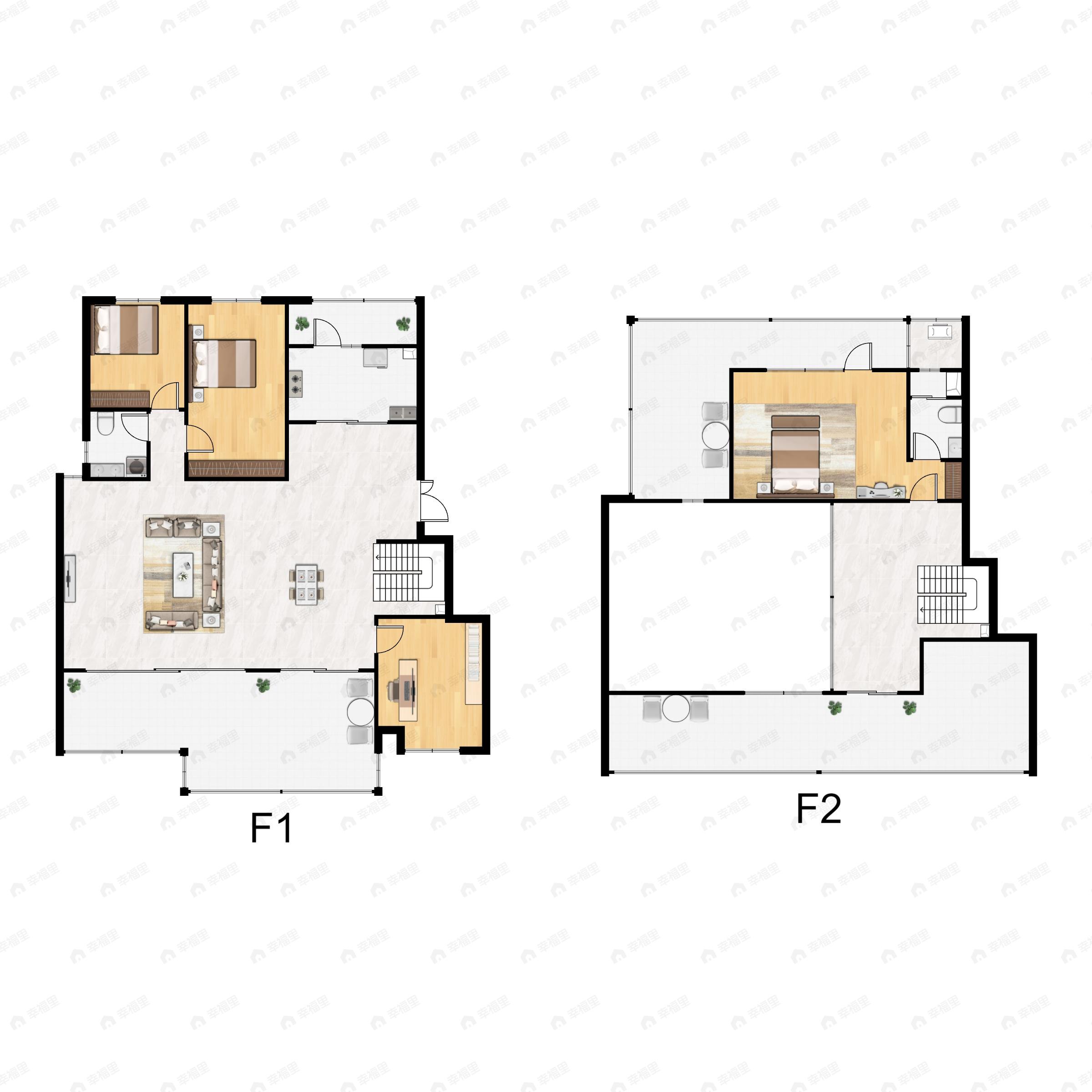 4室3厅2卫建面225平南户型图