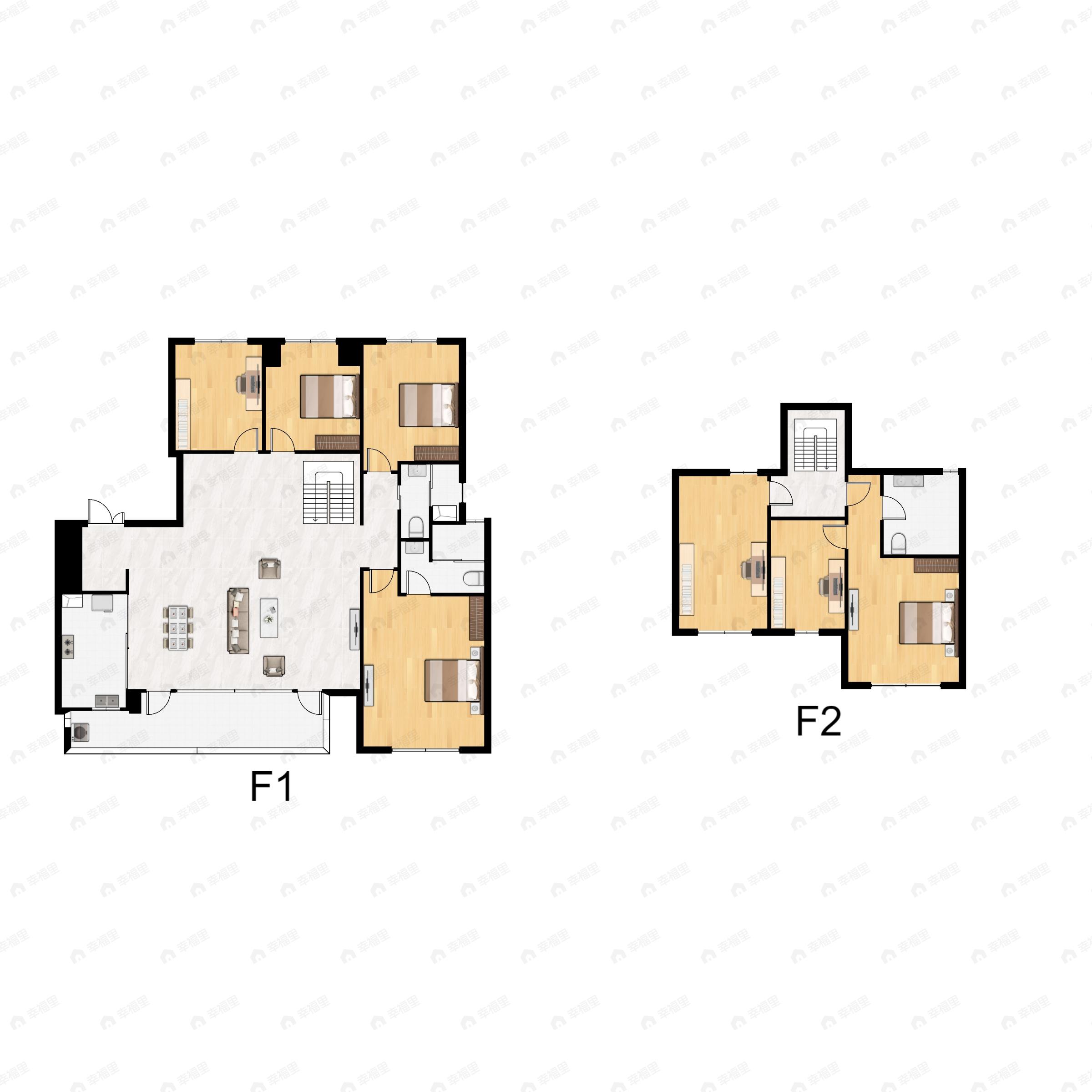 5室3厅3卫建面220平南户型图