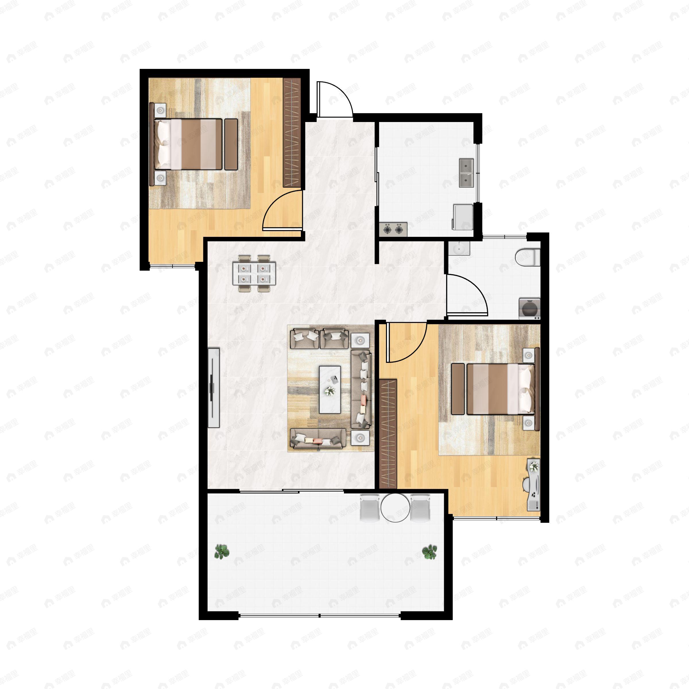 浩创半山云府2室2厅1卫户型图