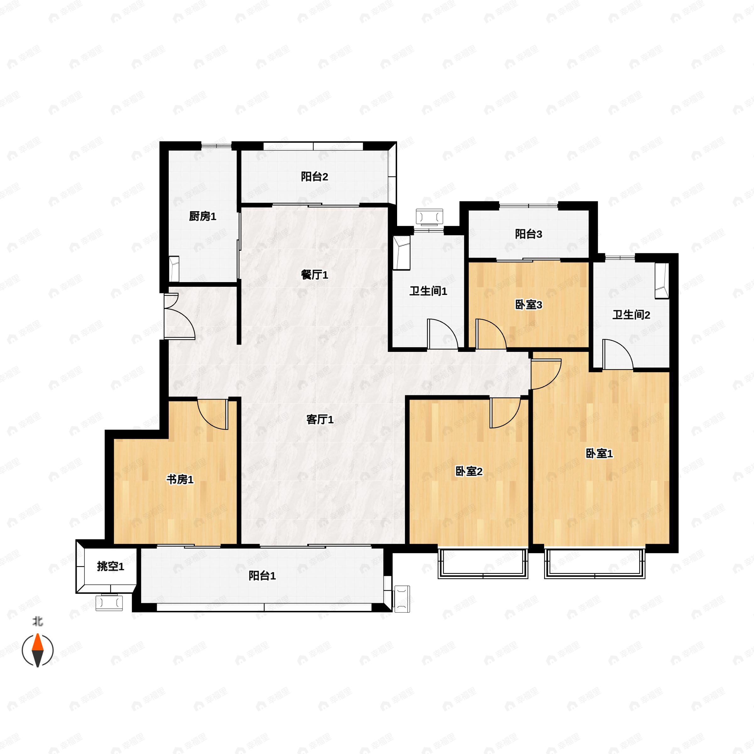4室2厅2卫建面139平户型图