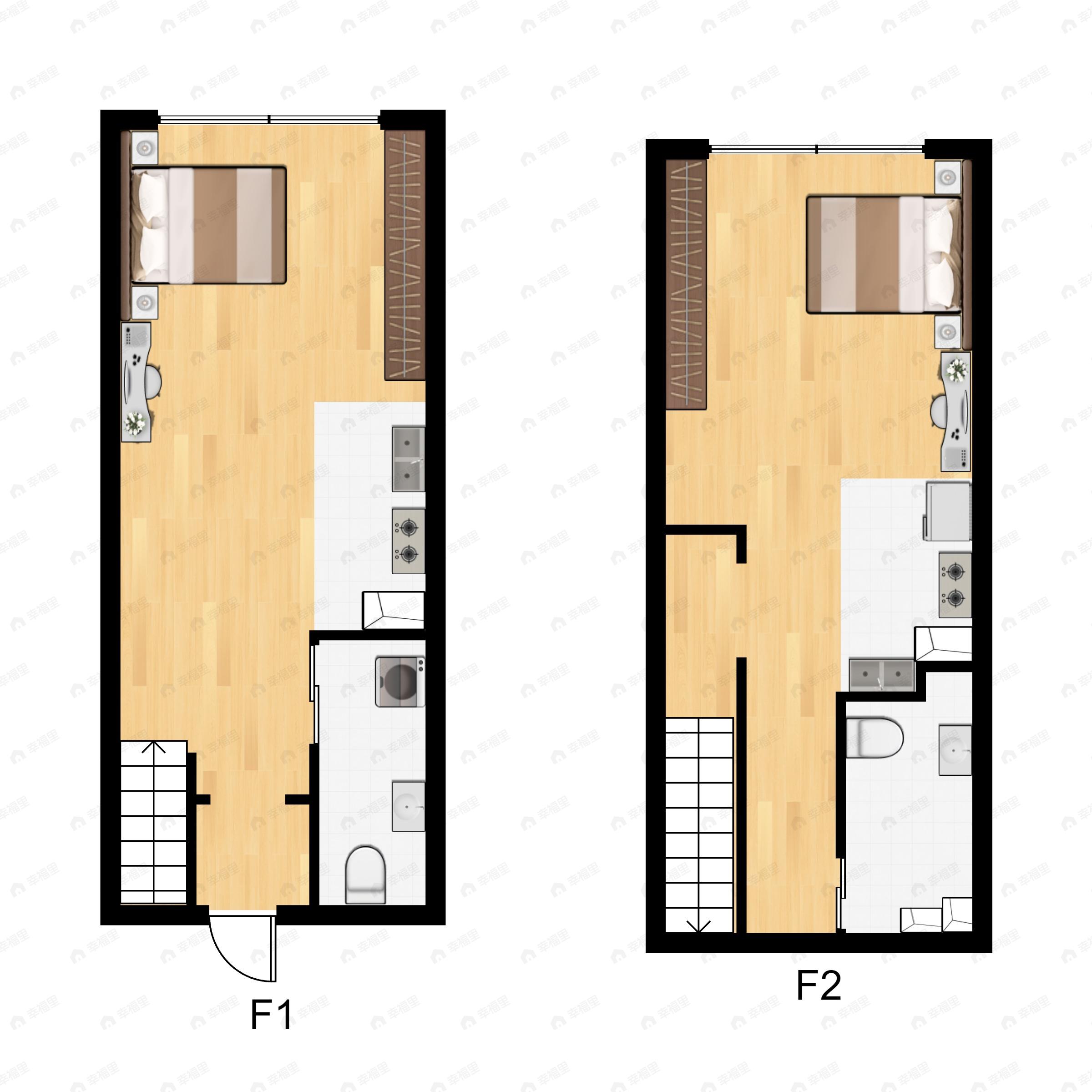 2室1厅2卫建面49平户型图