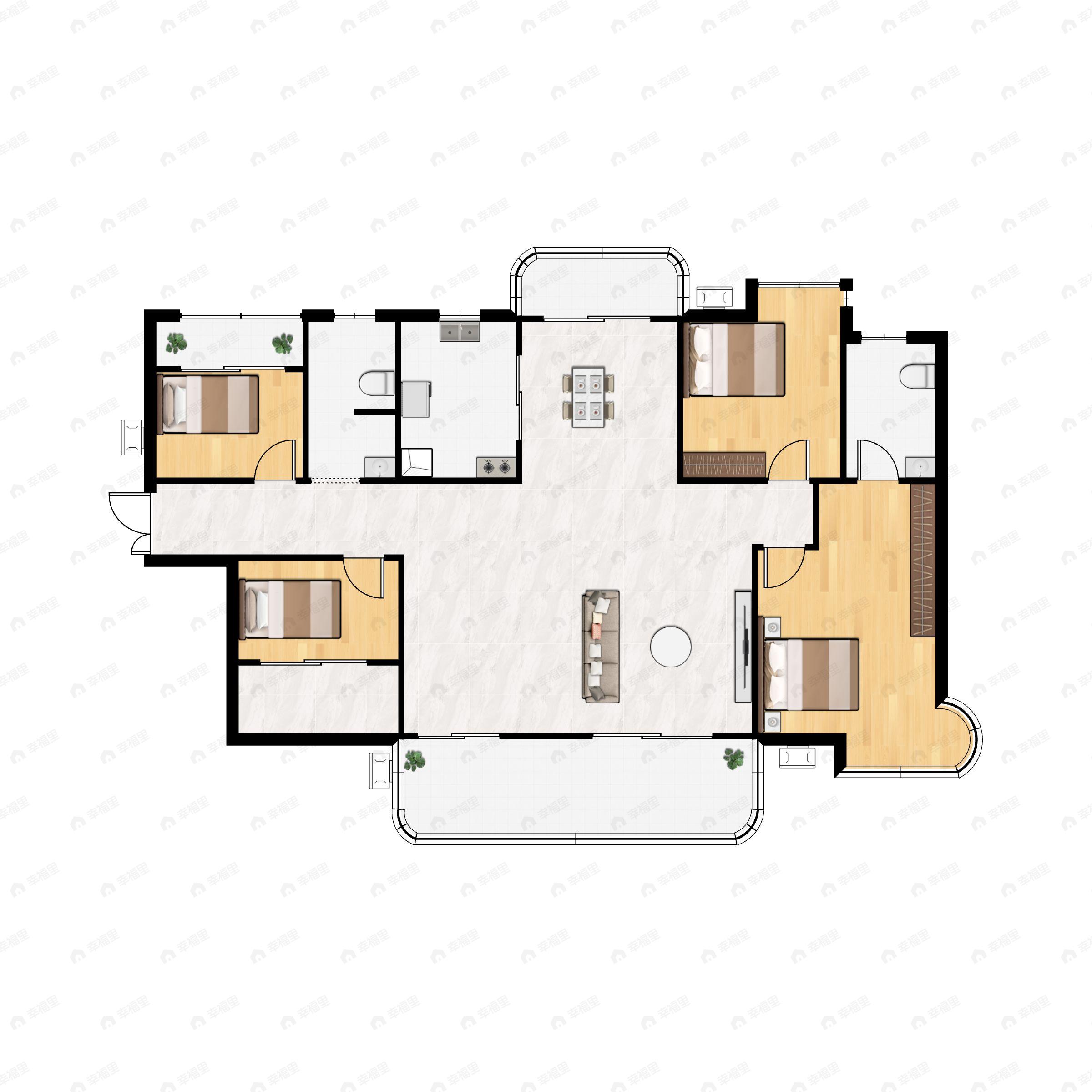 5室2厅2卫建面143平户型图