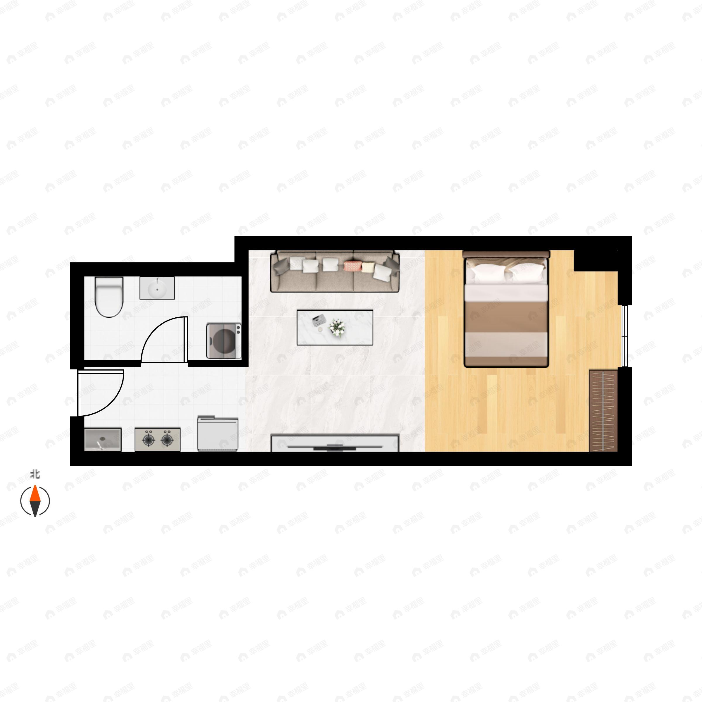 骊驰康养1室1厅1卫户型图