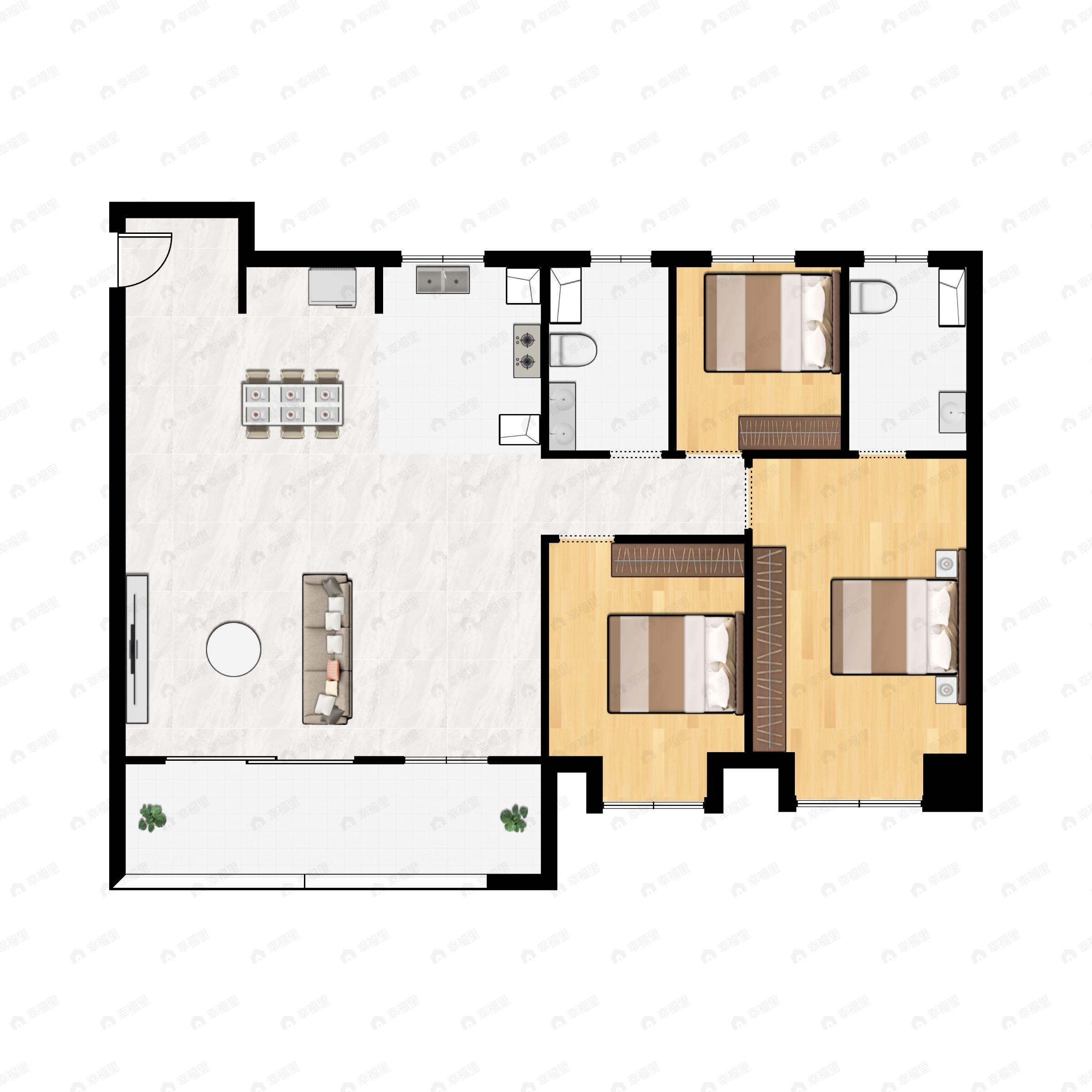 熙云里4室2厅2卫户型图