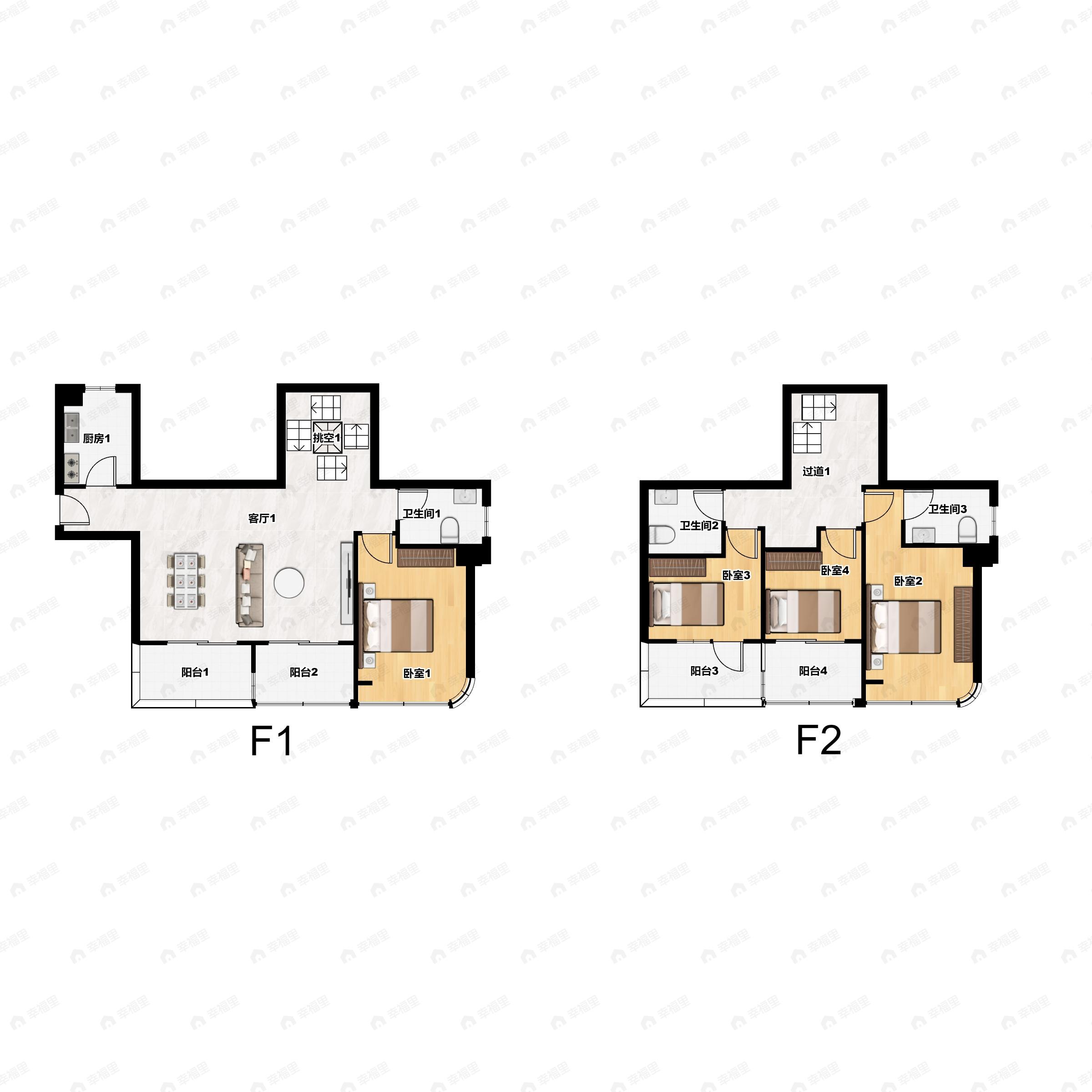 4室2厅3卫建面187平南户型图