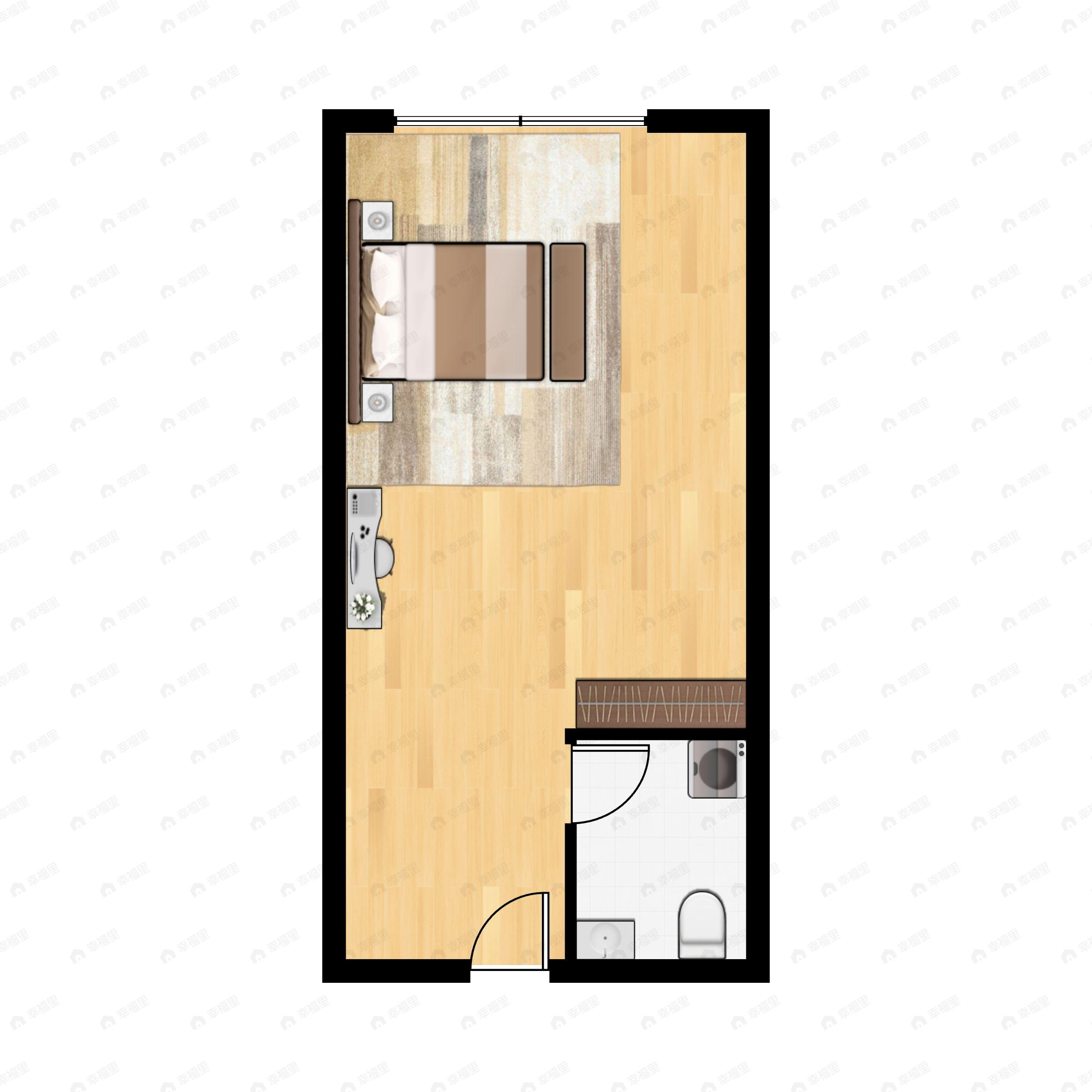 1室1厅1卫建面46平户型图