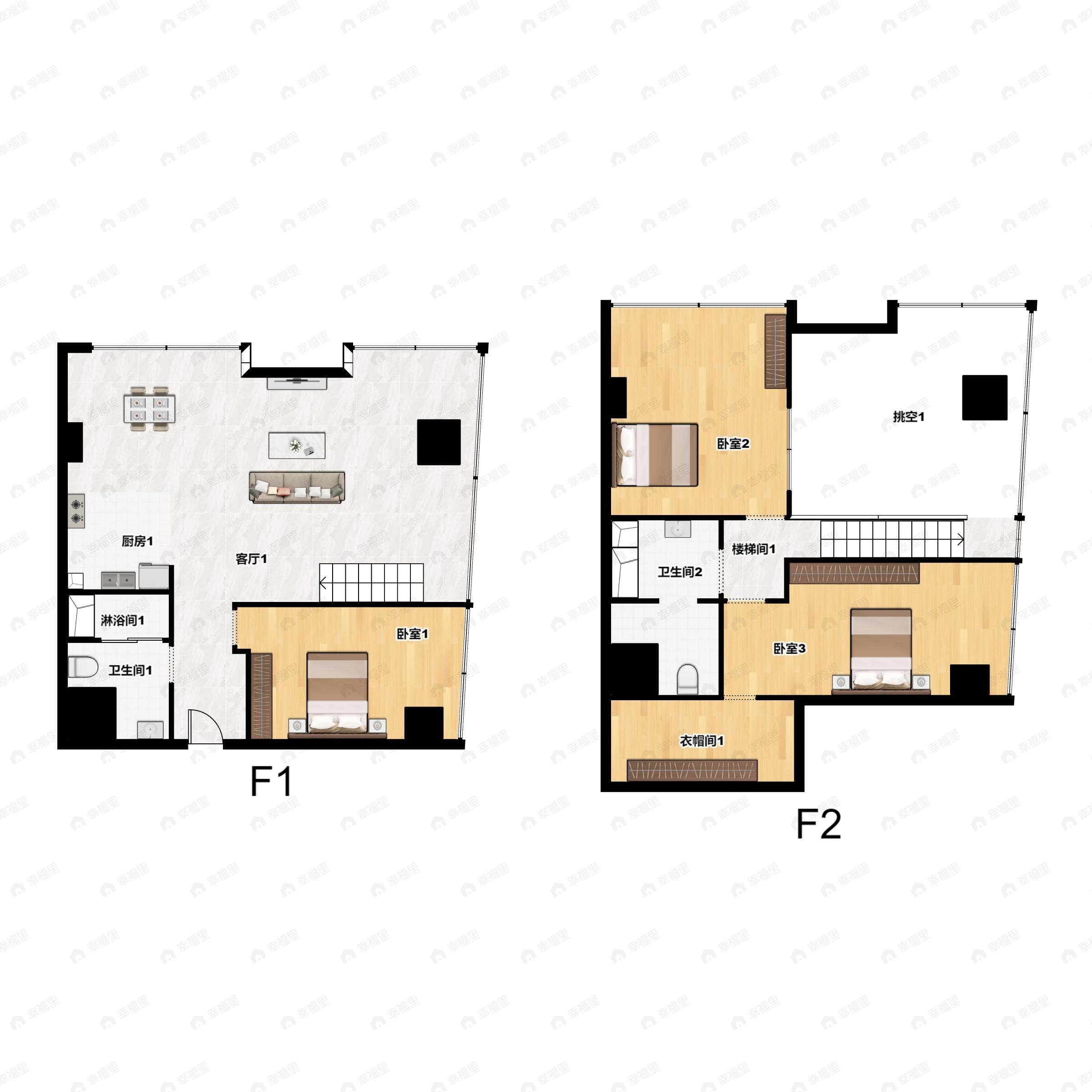 西咸国际文创小镇3室2厅2卫户型图