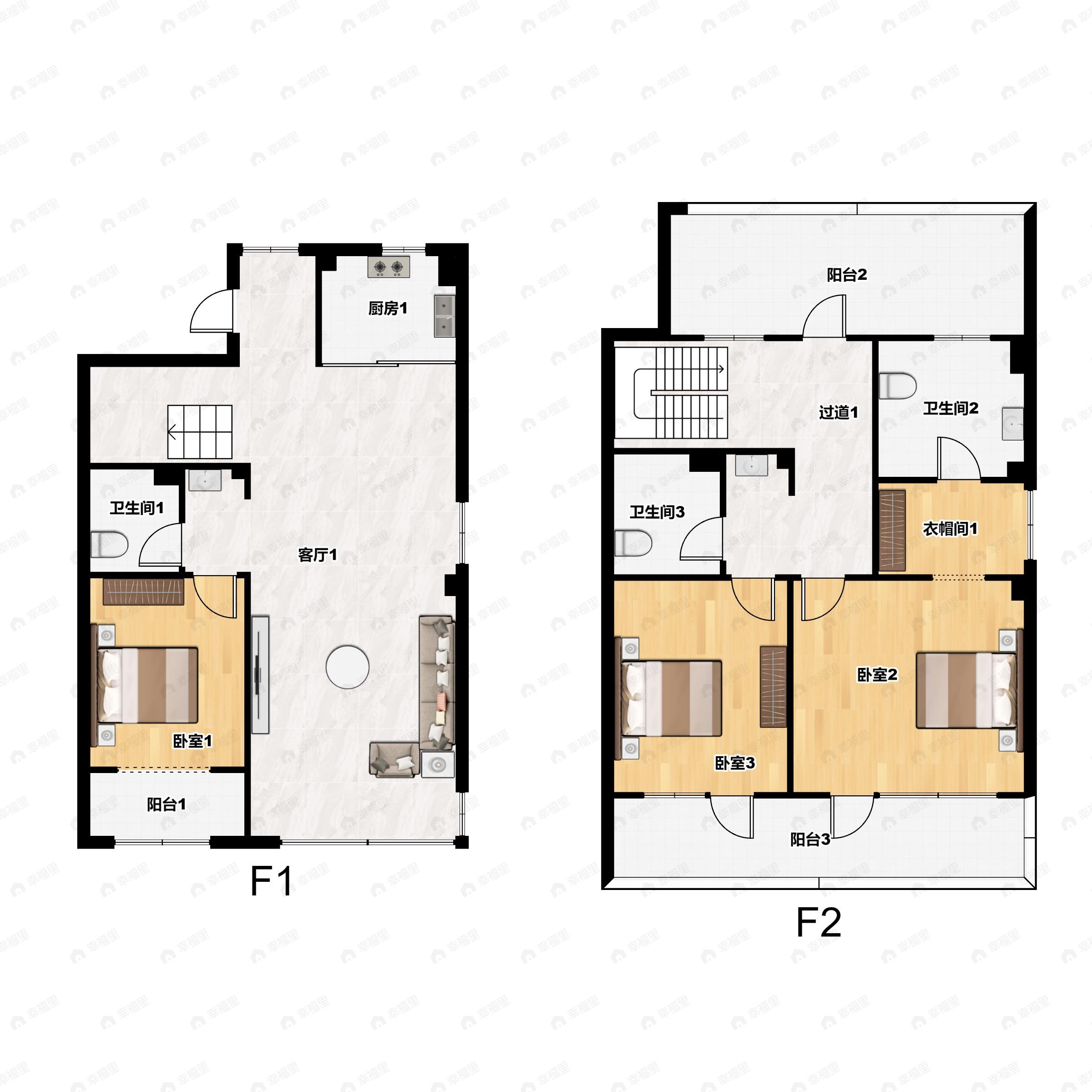 3室2厅3卫建面186平户型图