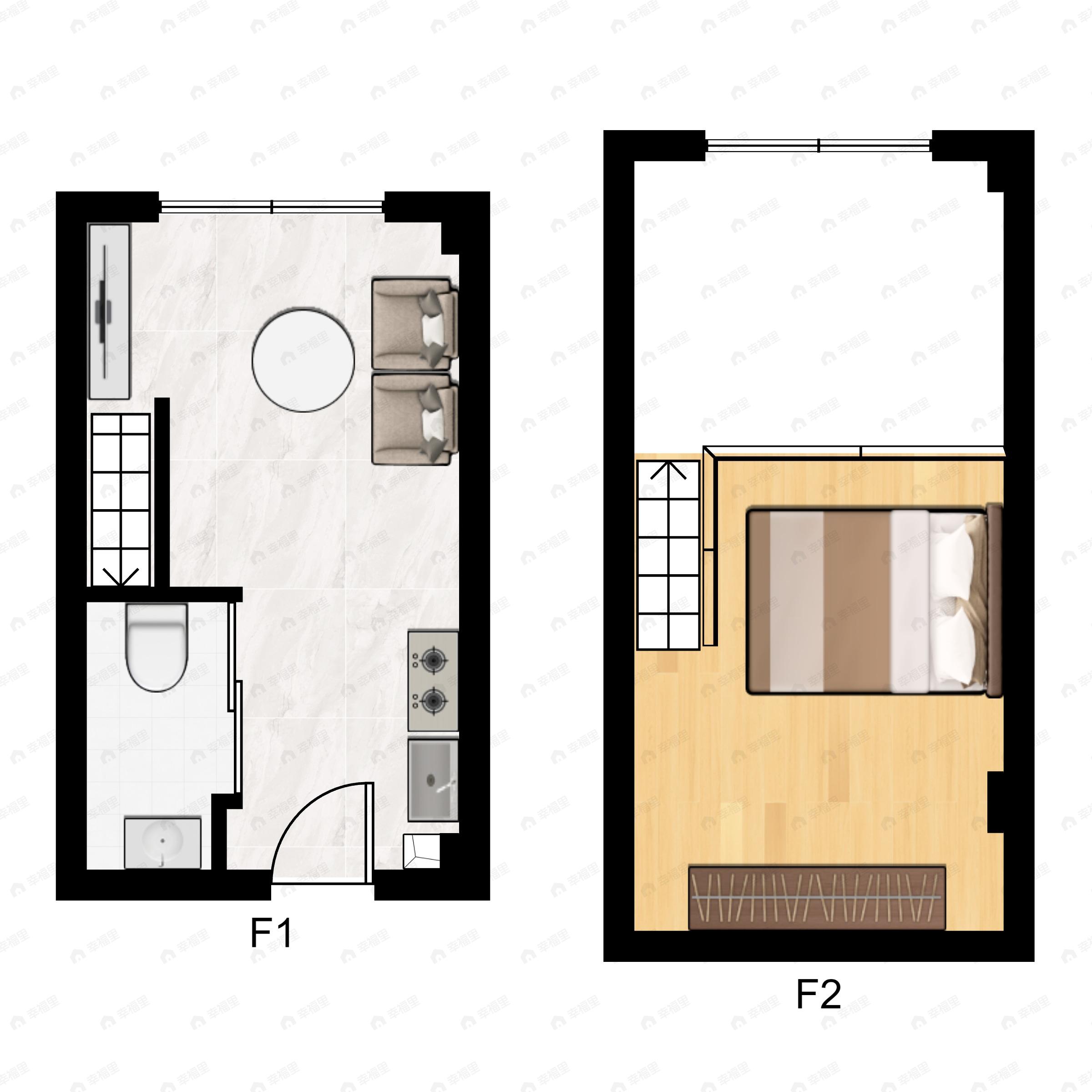 1室1厅1卫建面29平户型图