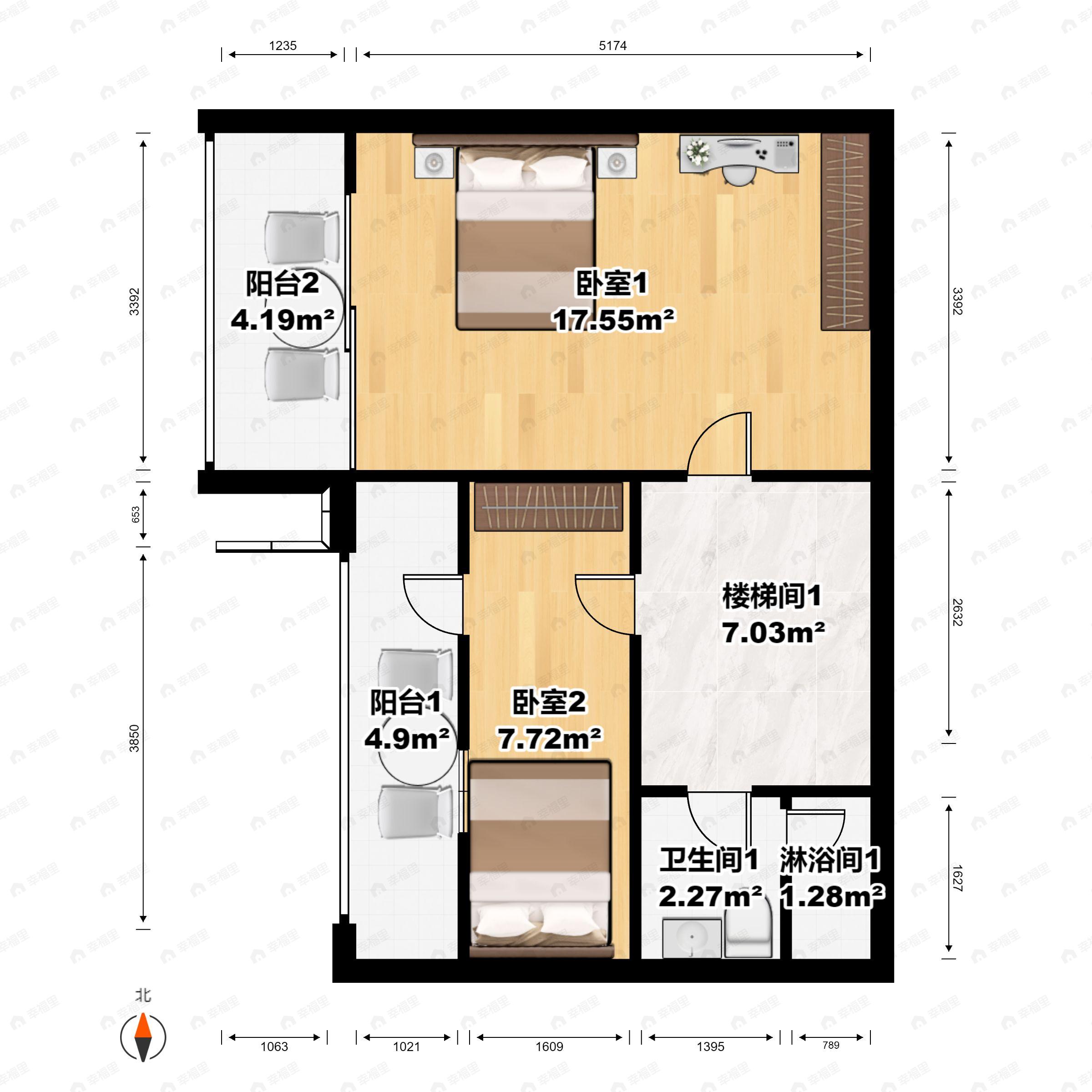 华侨城御龙山3室2厅2卫户型图