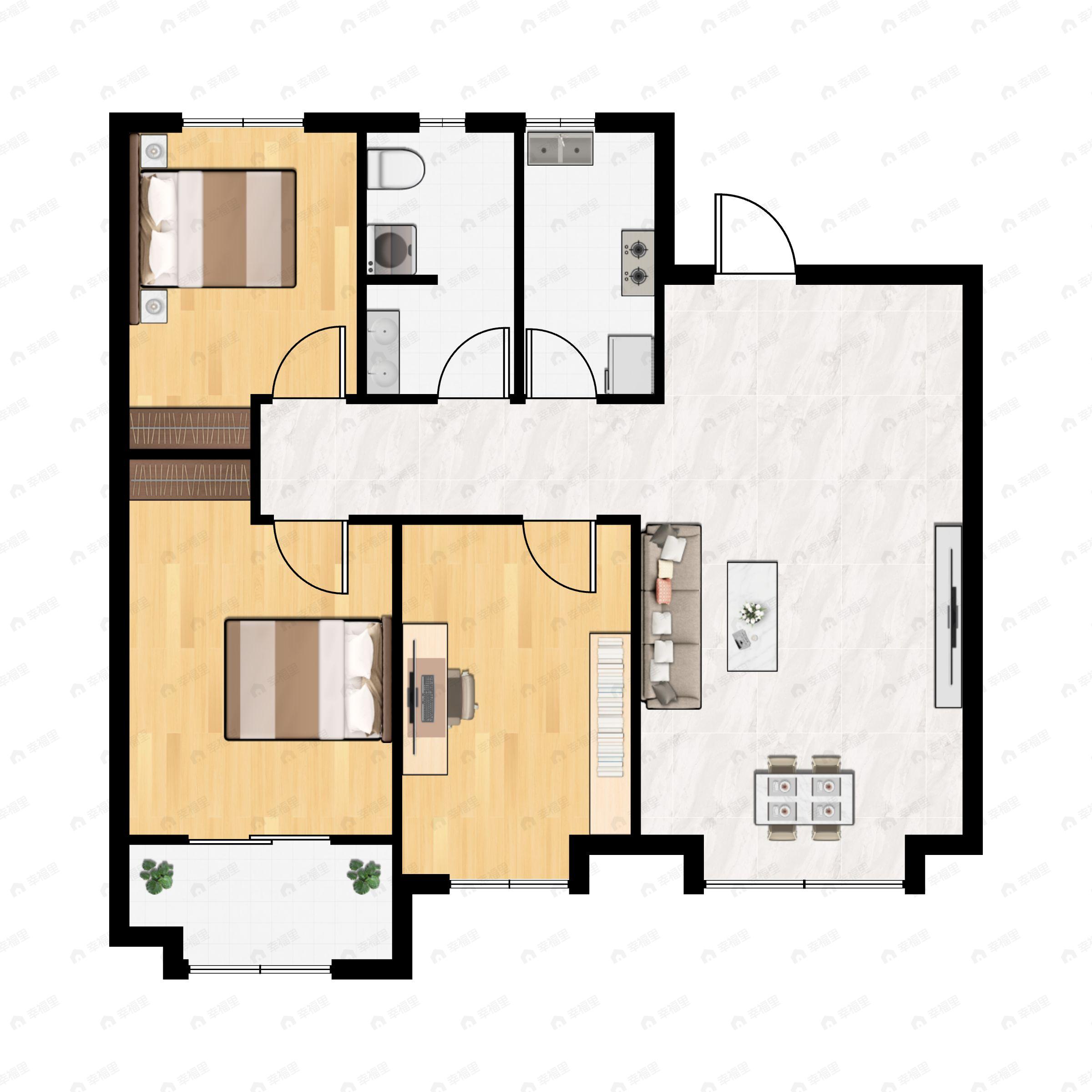 正恒壹品3室2厅1卫户型图