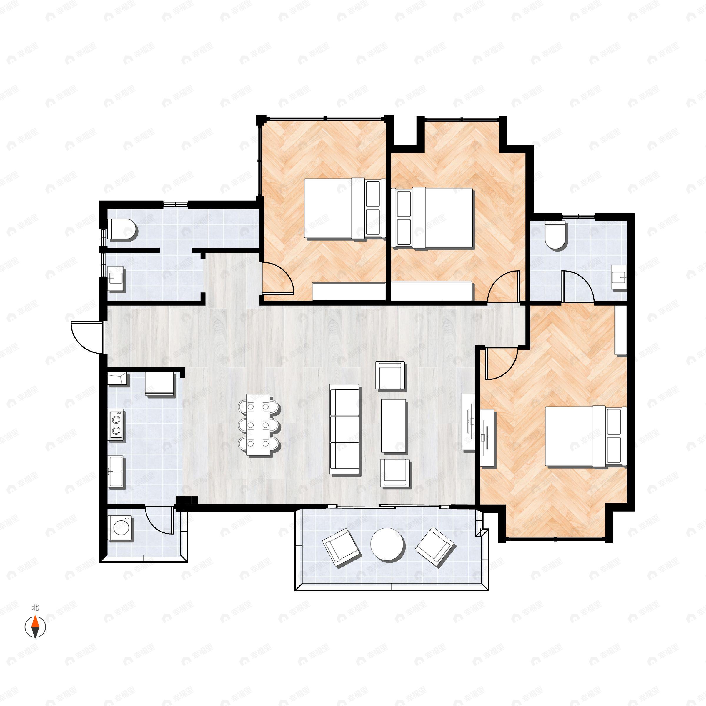 御景华府3室2厅2卫户型图