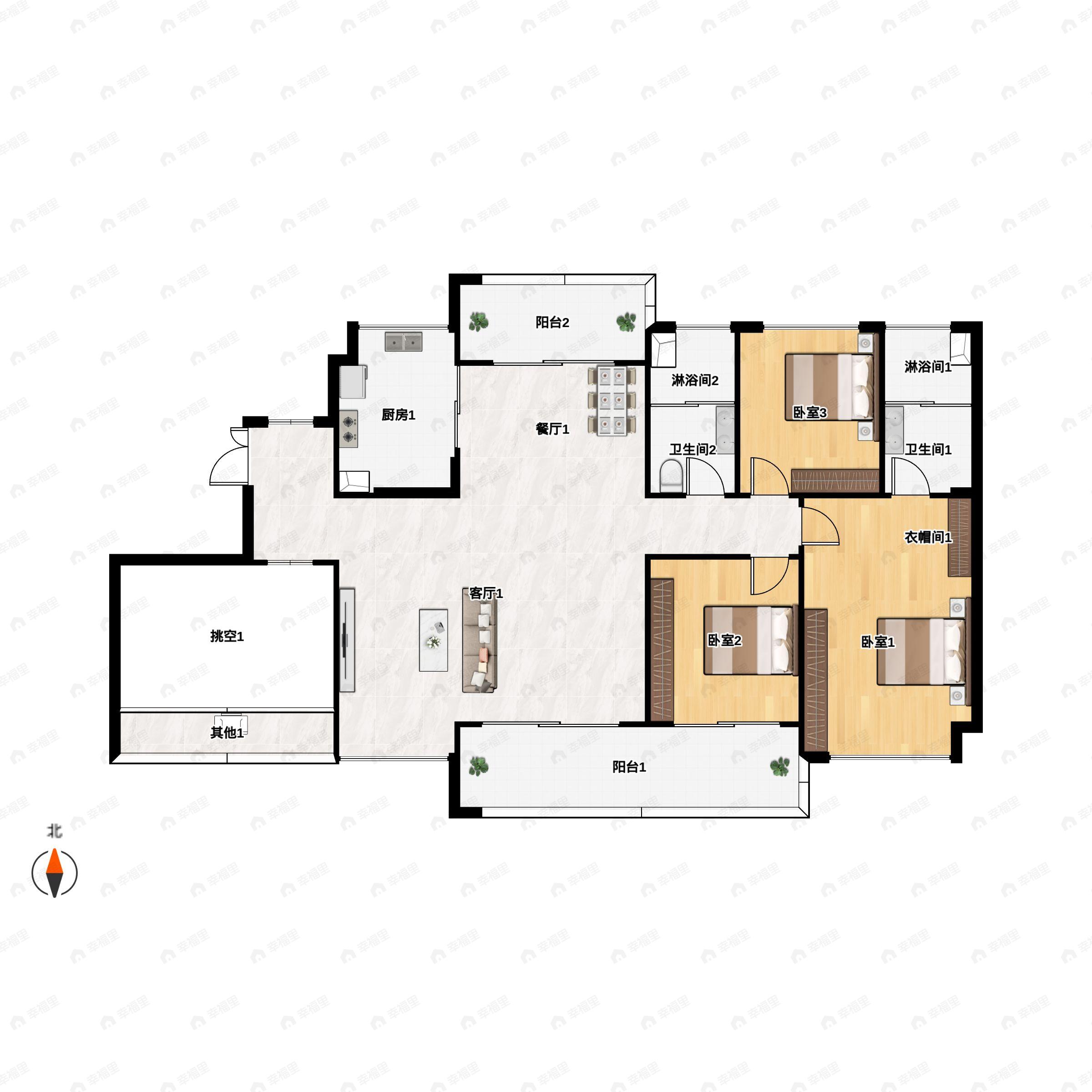 天誉吉祥4室2厅2卫户型图