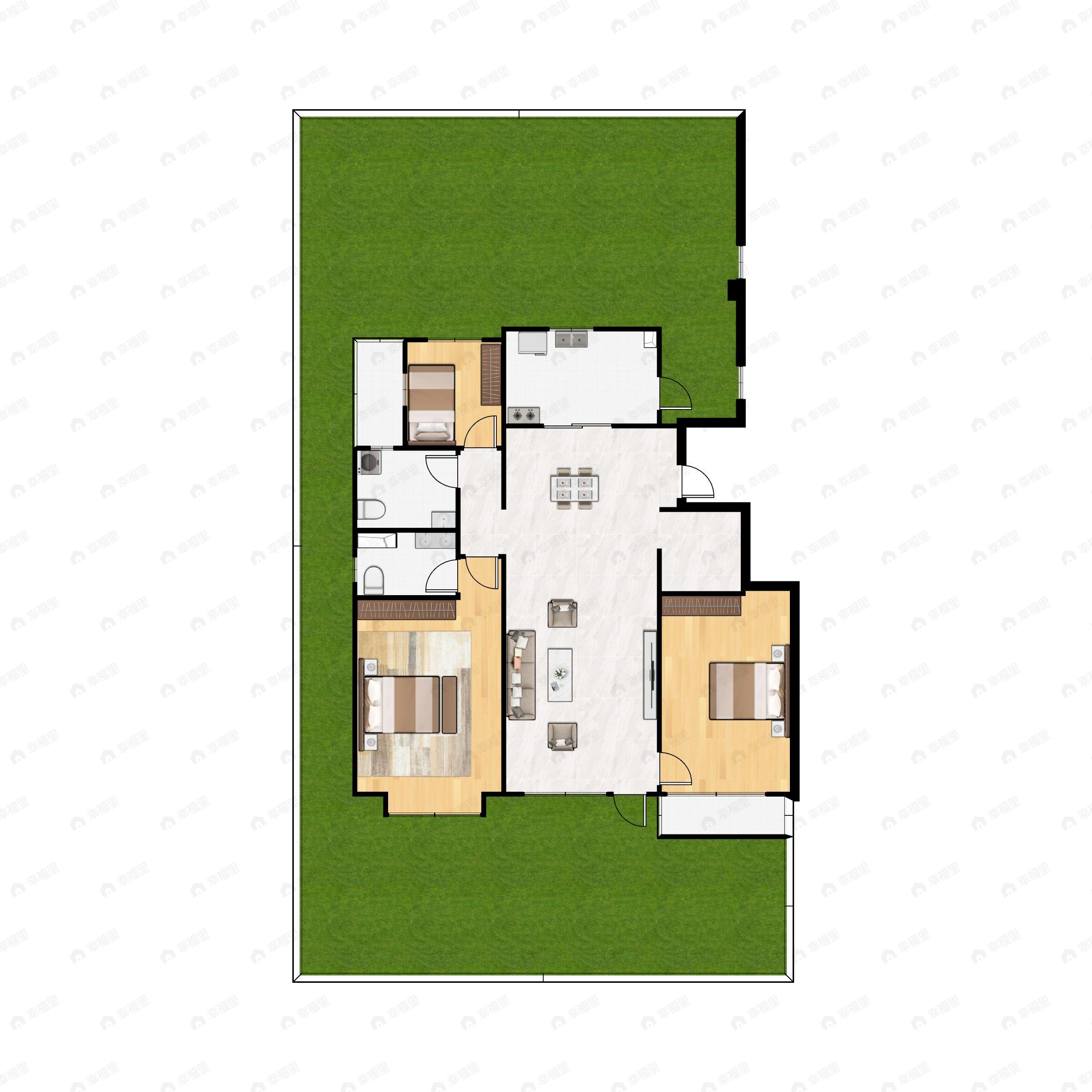 丝路之心世纪城3室2厅2卫户型图