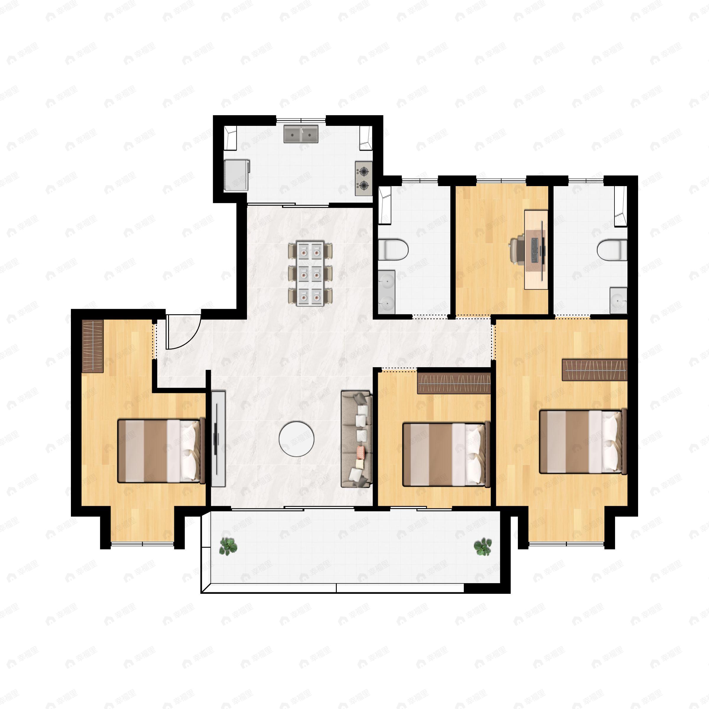 熙云里4室2厅2卫户型图