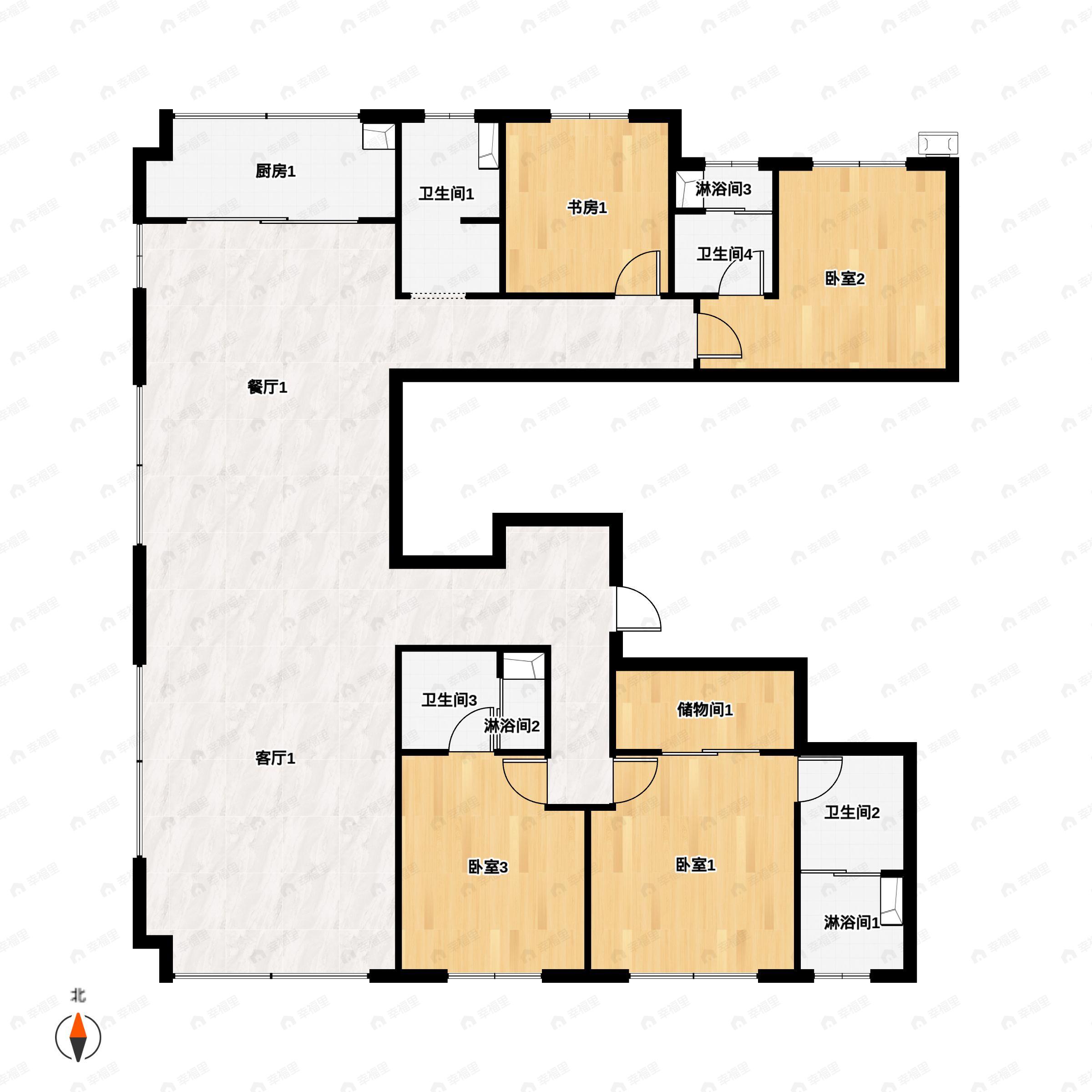 曲江城市树4室2厅4卫户型图