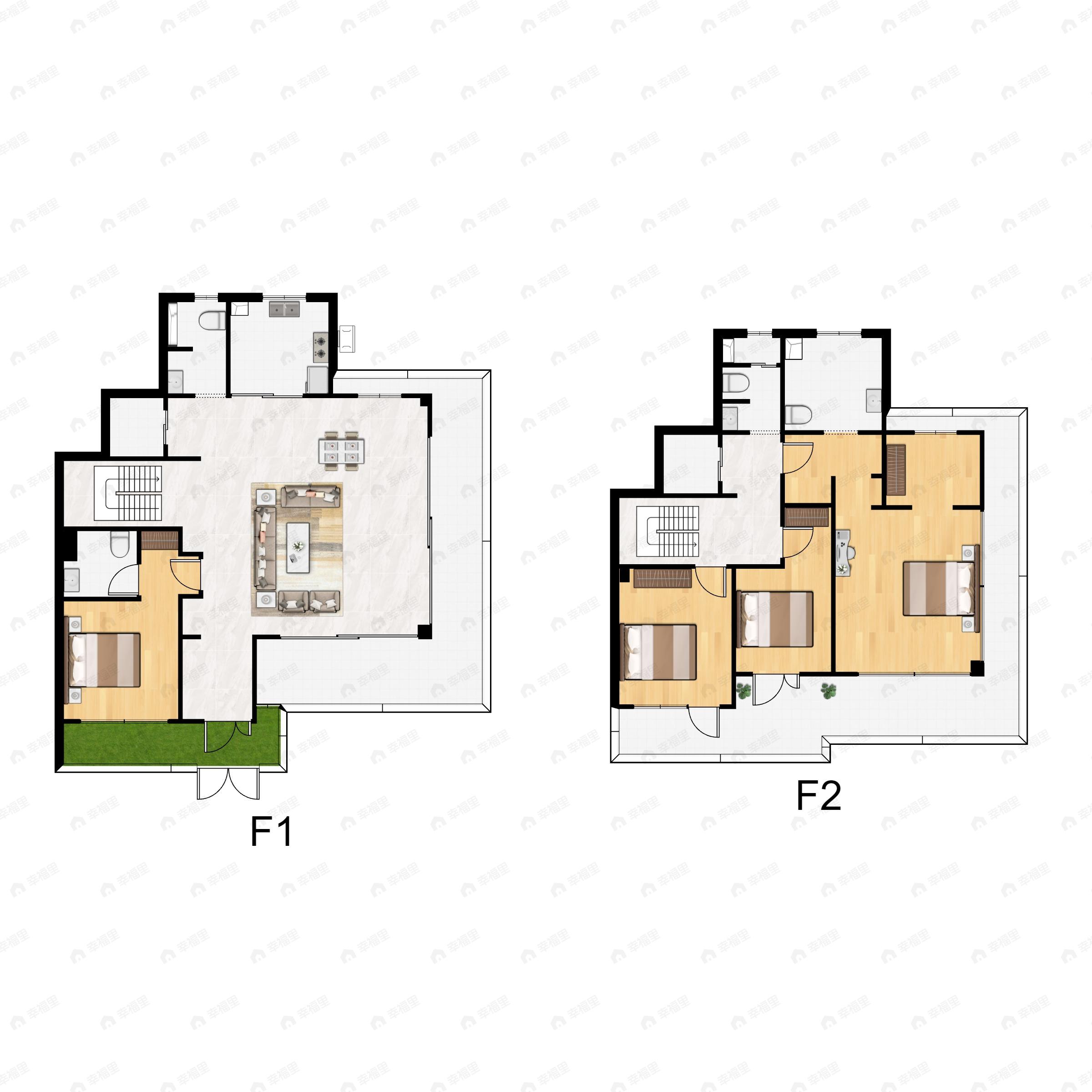 4室2厅4卫建面217平东|南户型图