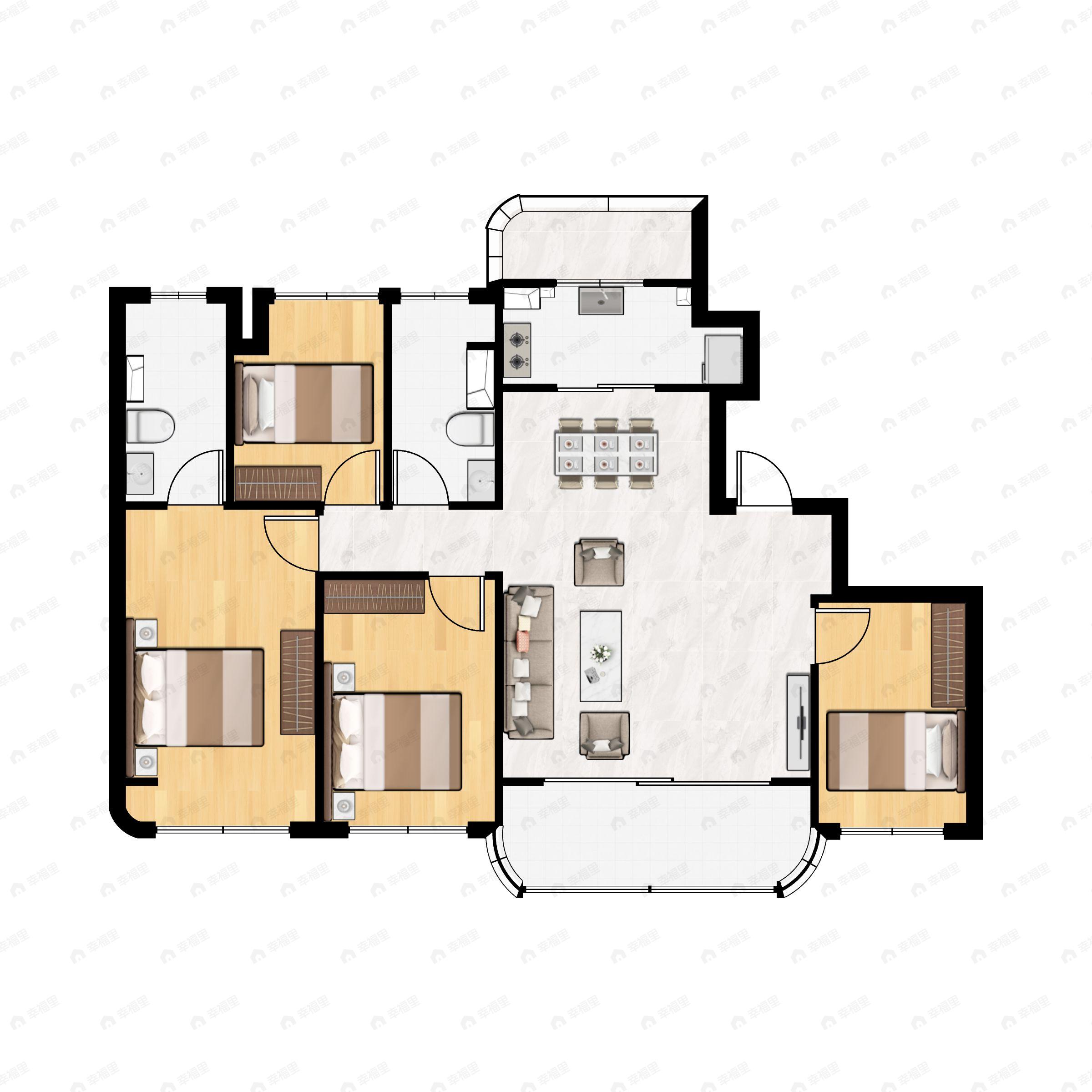 4室2厅2卫建面146平户型图