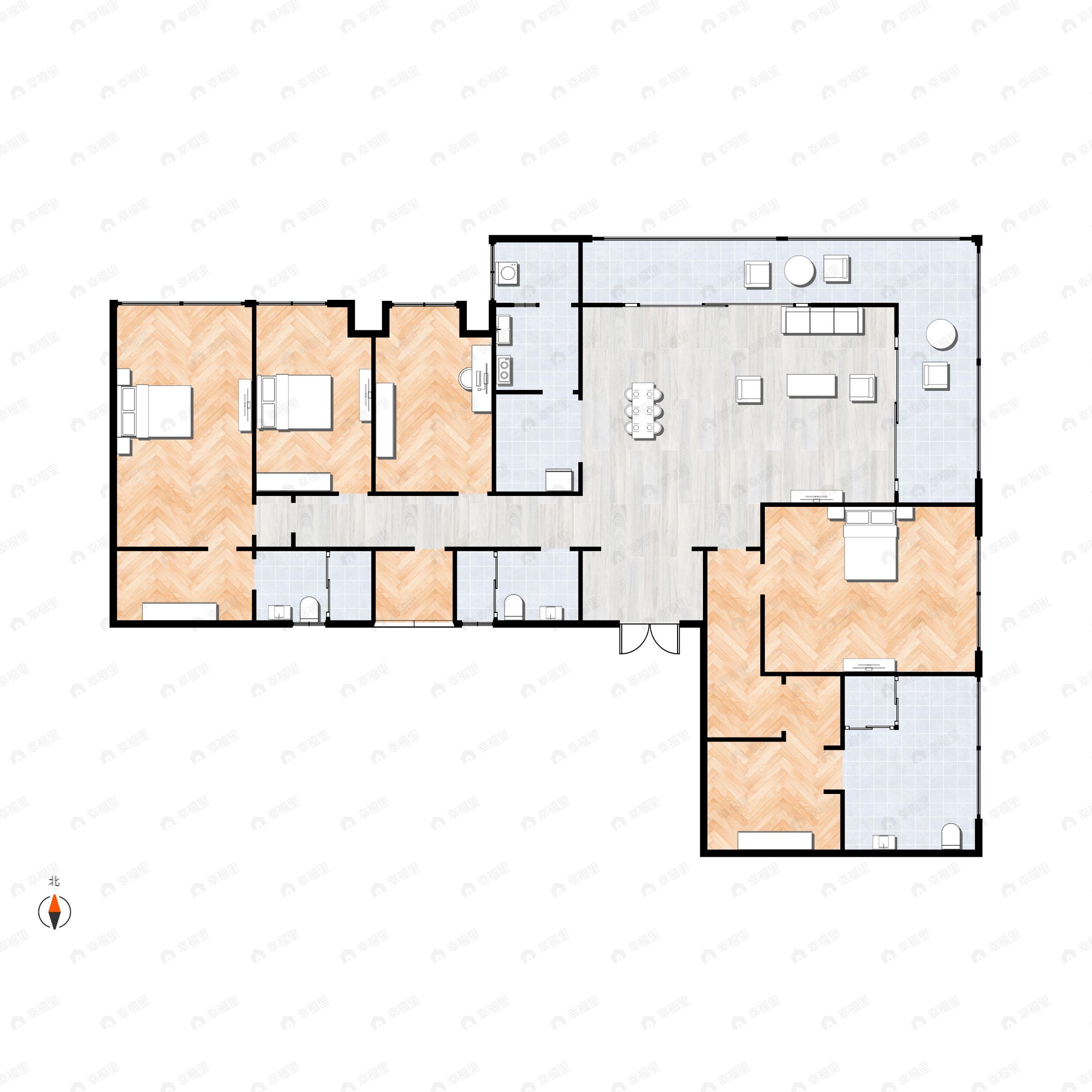 4室2厅3卫建面270平北|东户型图