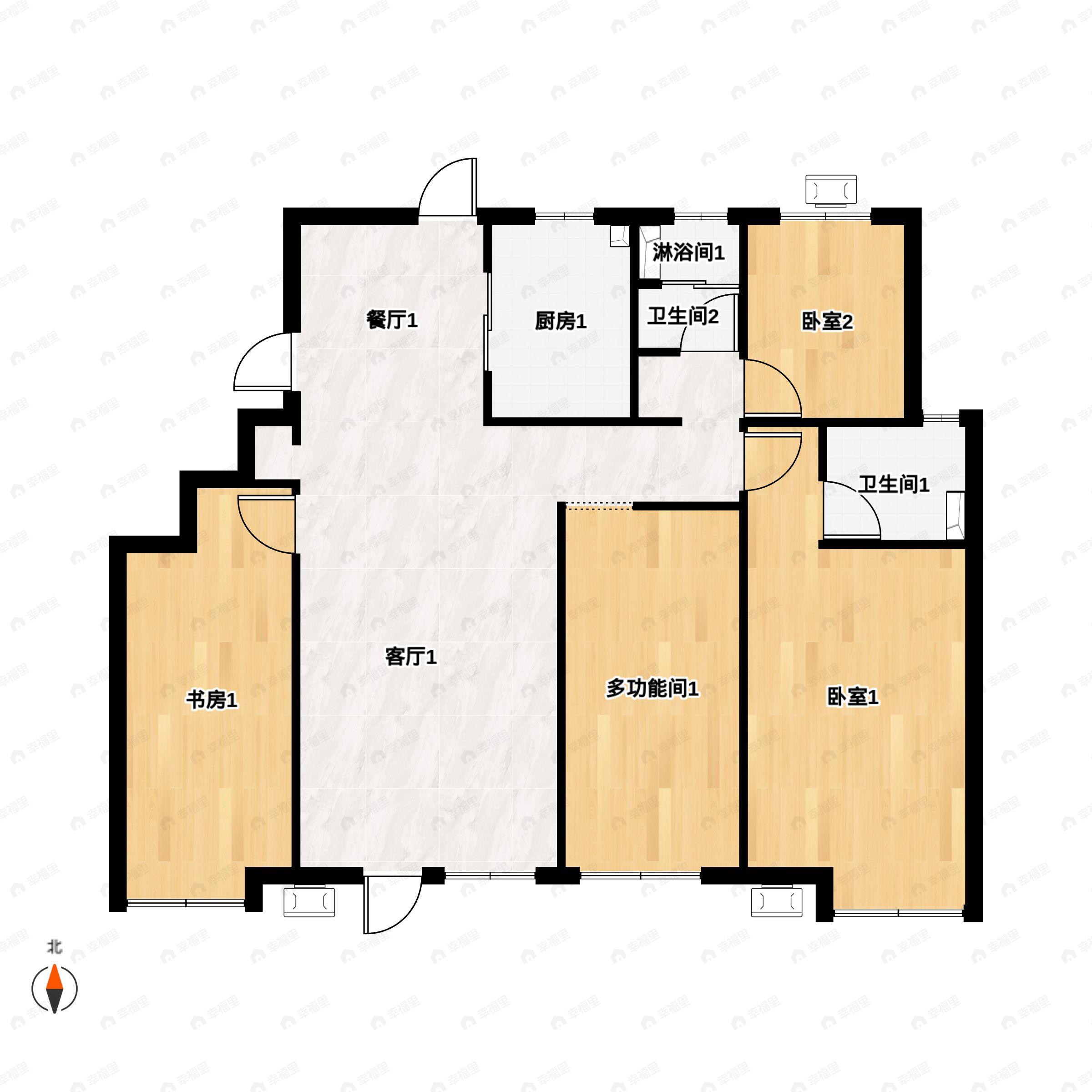 沈阳恒大四季上东3室2厅2卫户型图