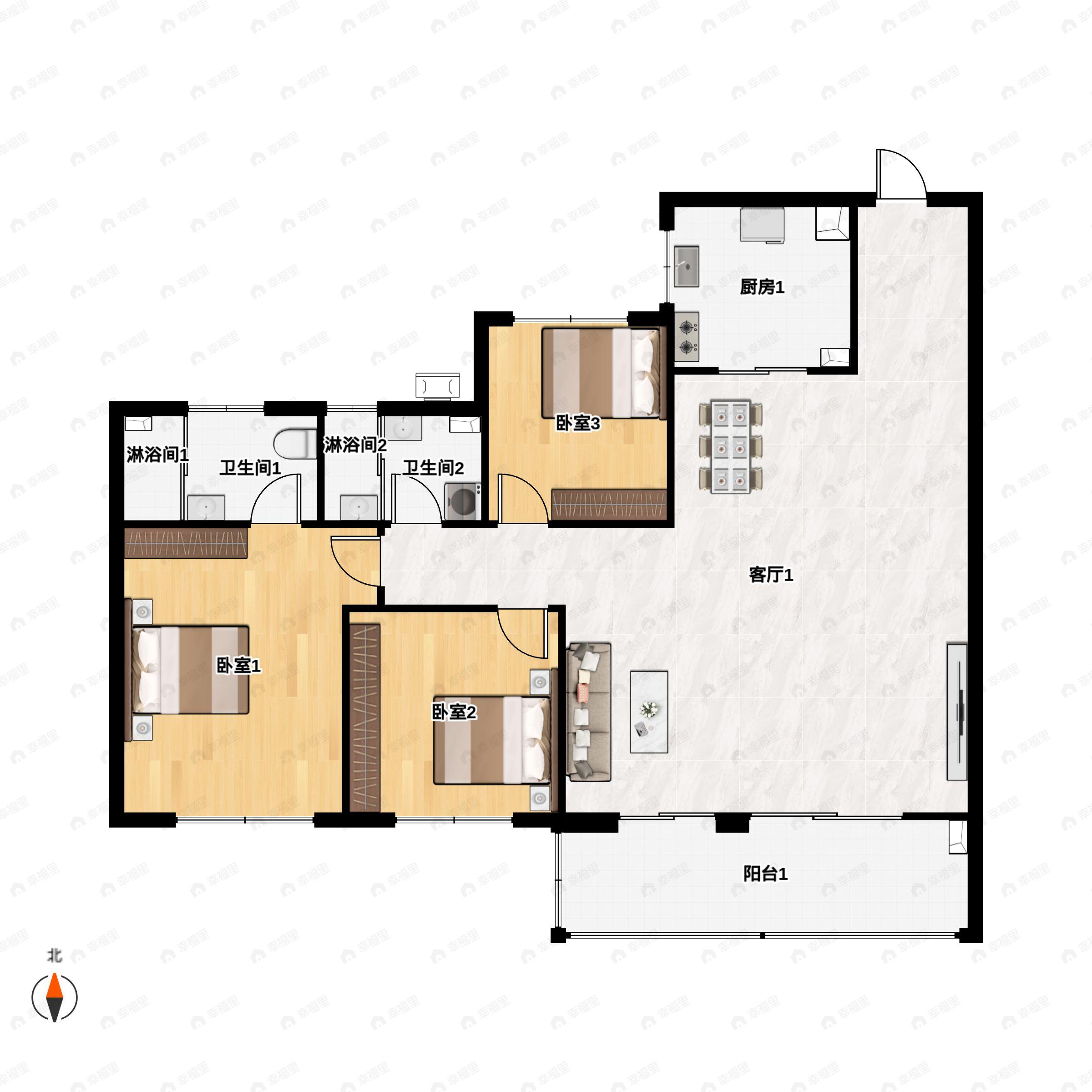 金泰·唐樾4室2厅2卫户型图
