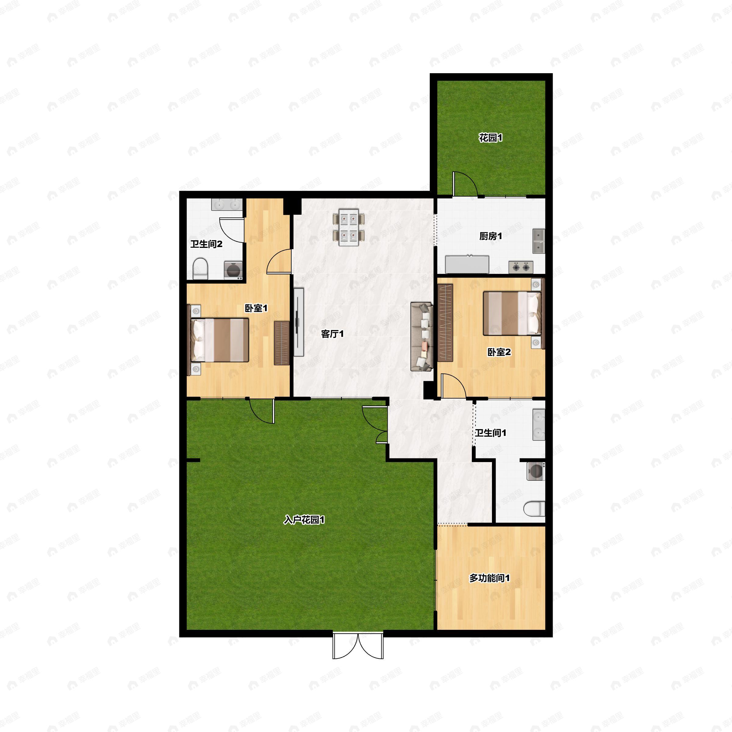 盛唐岚山3室2厅2卫户型图