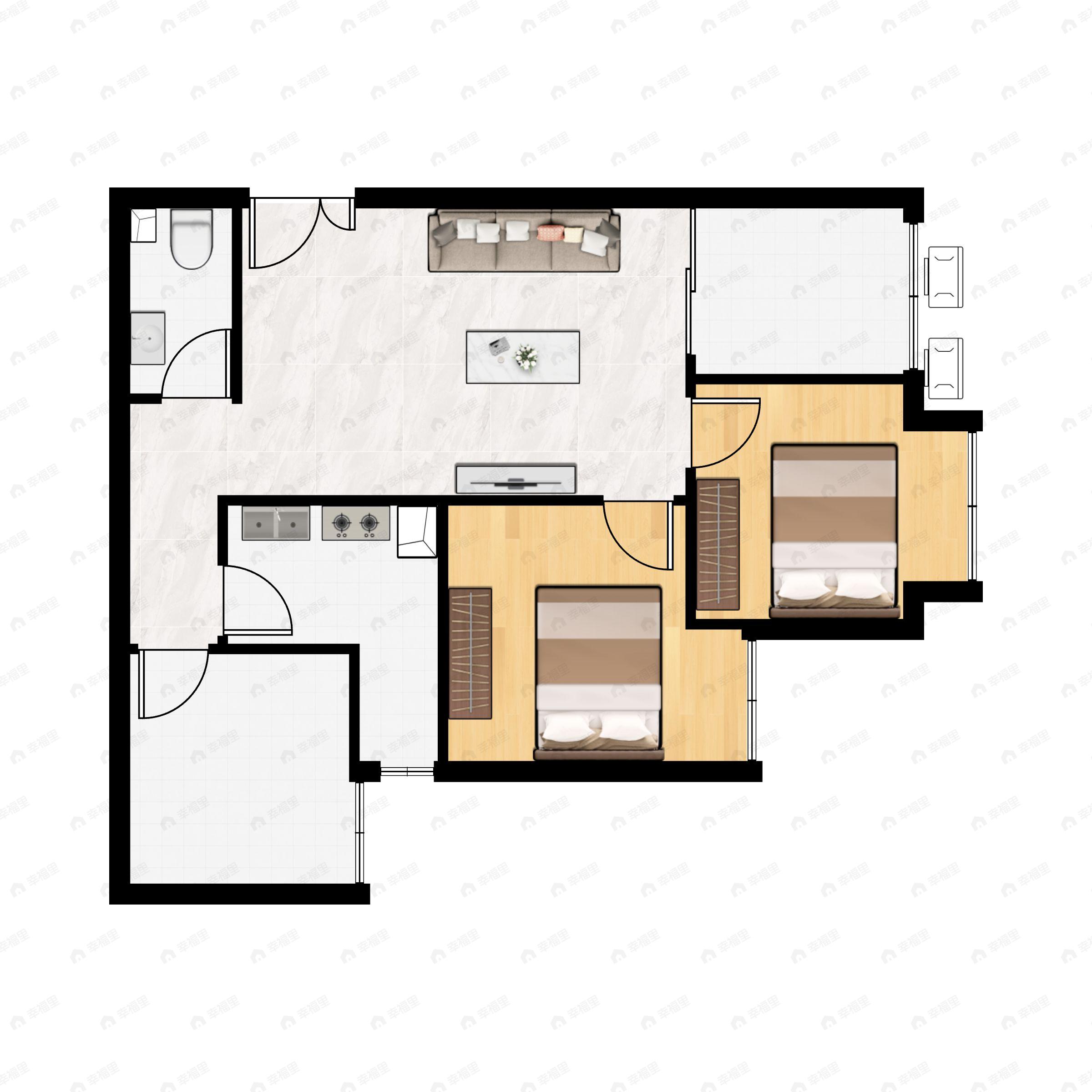 煌华晶萃城3室2厅1卫户型图
