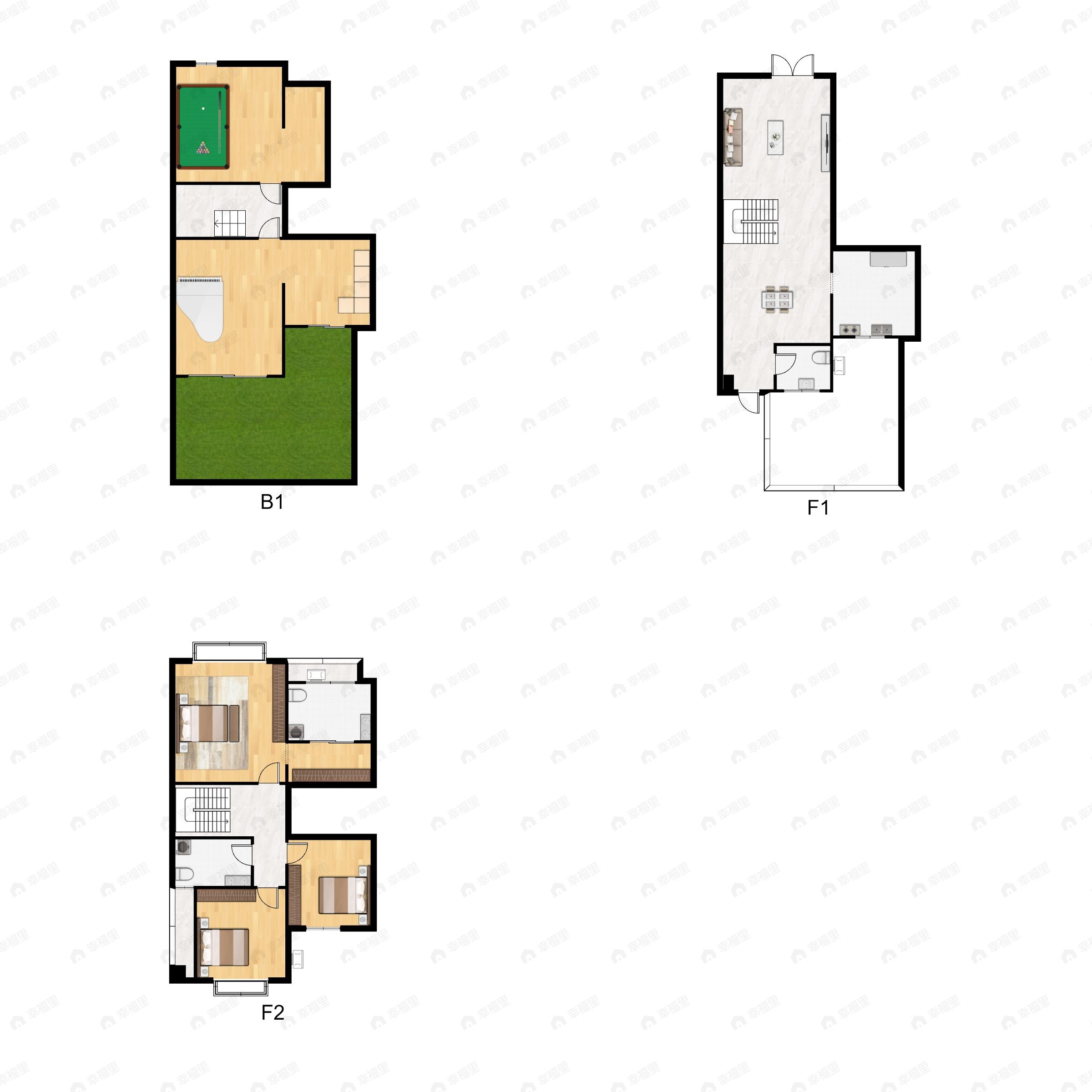 5室2厅3卫建面209平南|北户型图