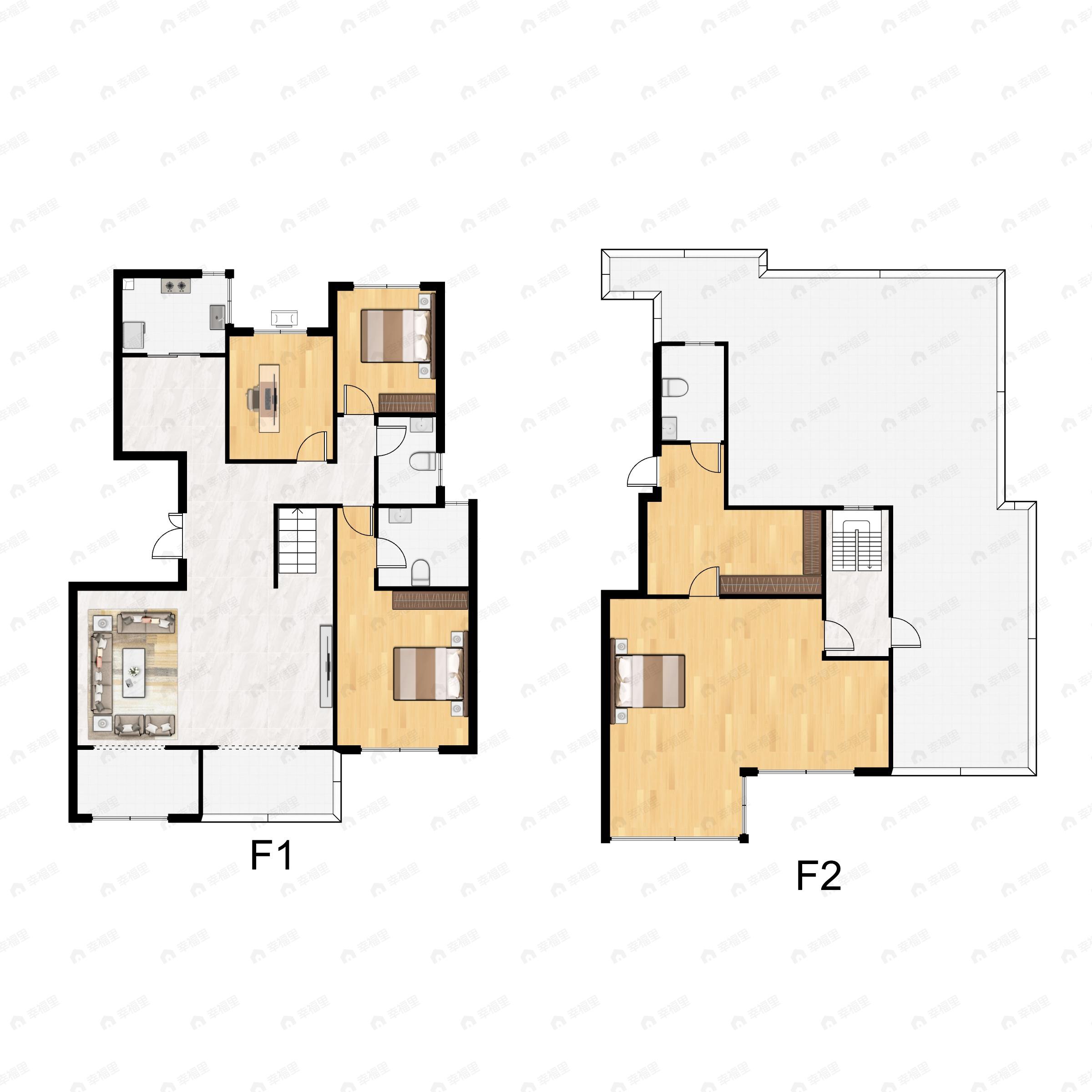 4室2厅3卫建面214平南户型图