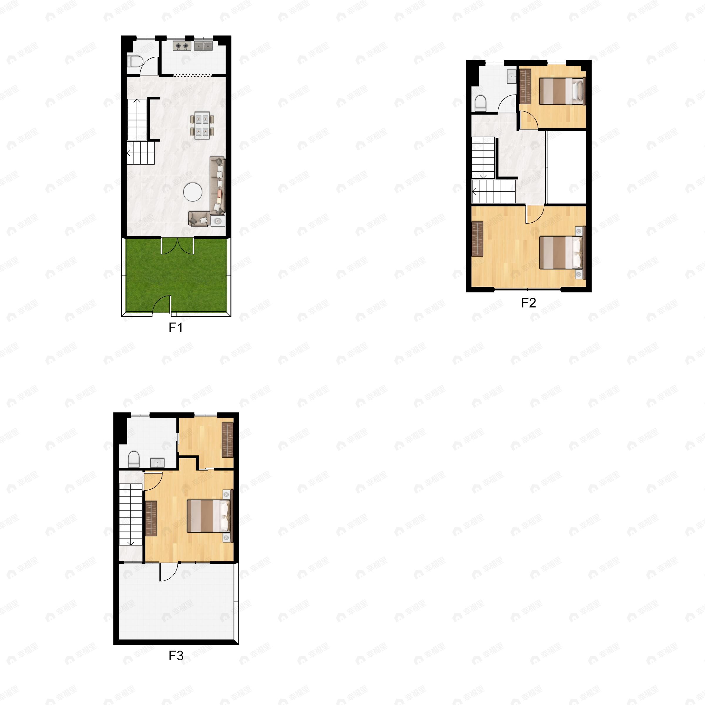 3室2厅3卫建面122平户型图