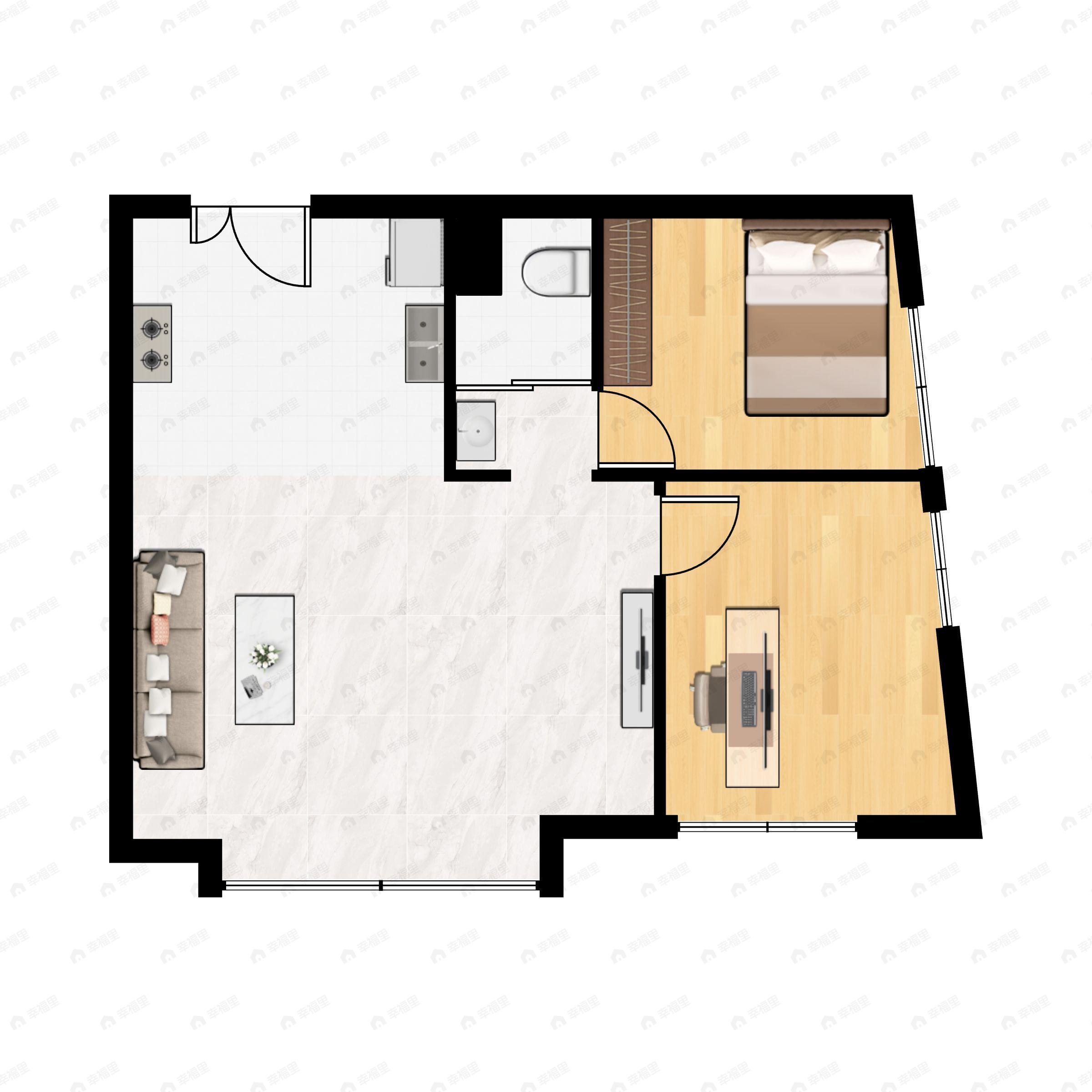 2室2厅1卫建面96平户型图