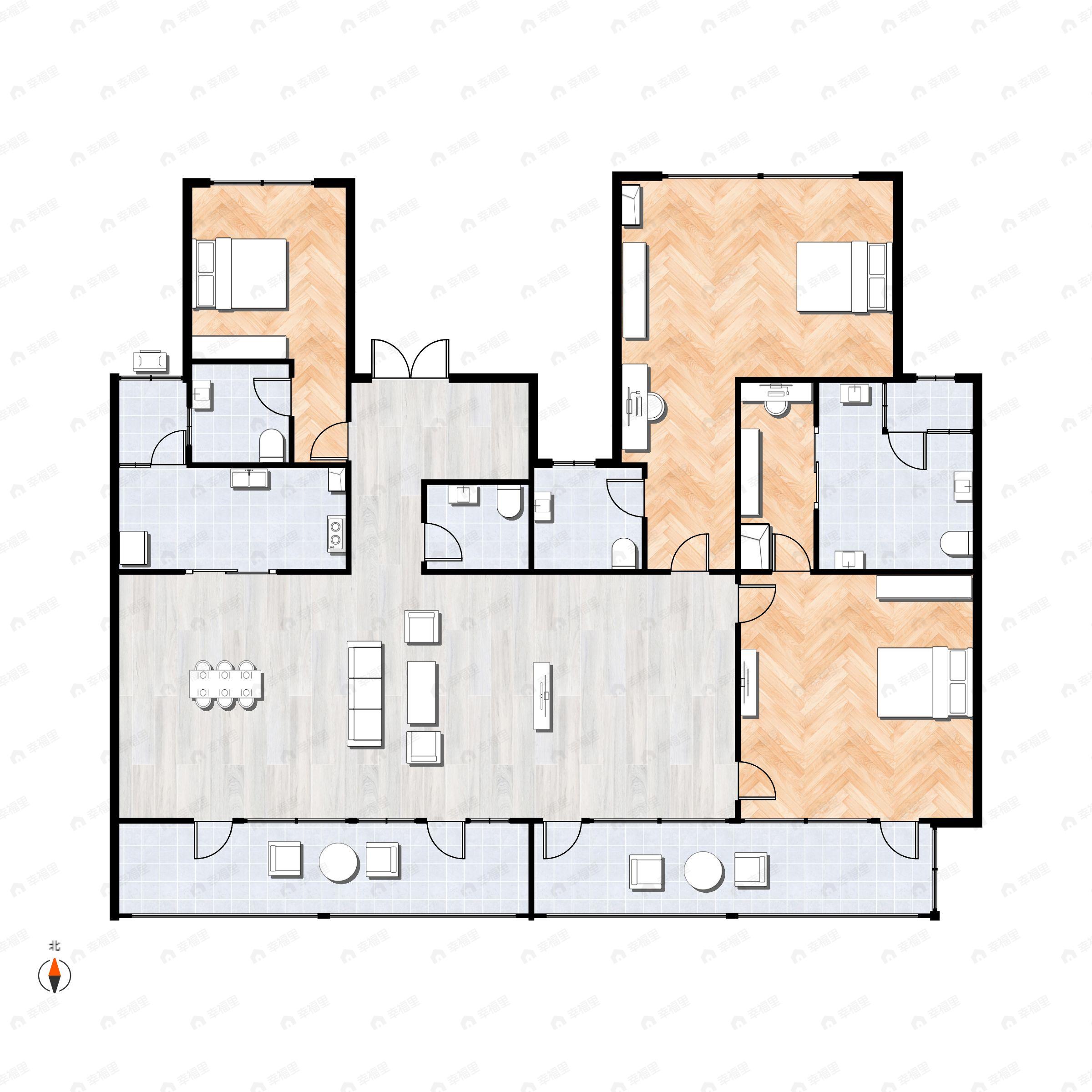 绿城凤起兰庭3室2厅4卫户型图