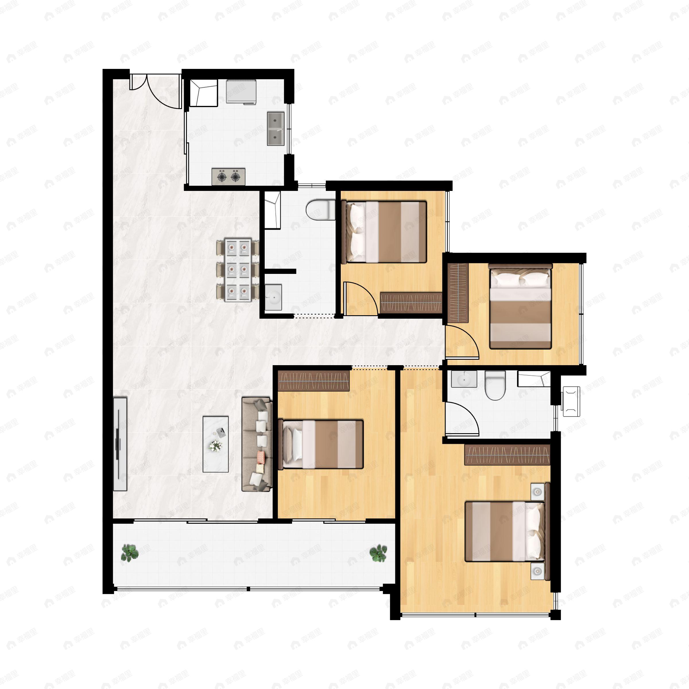 保利天珺4室2厅2卫户型图