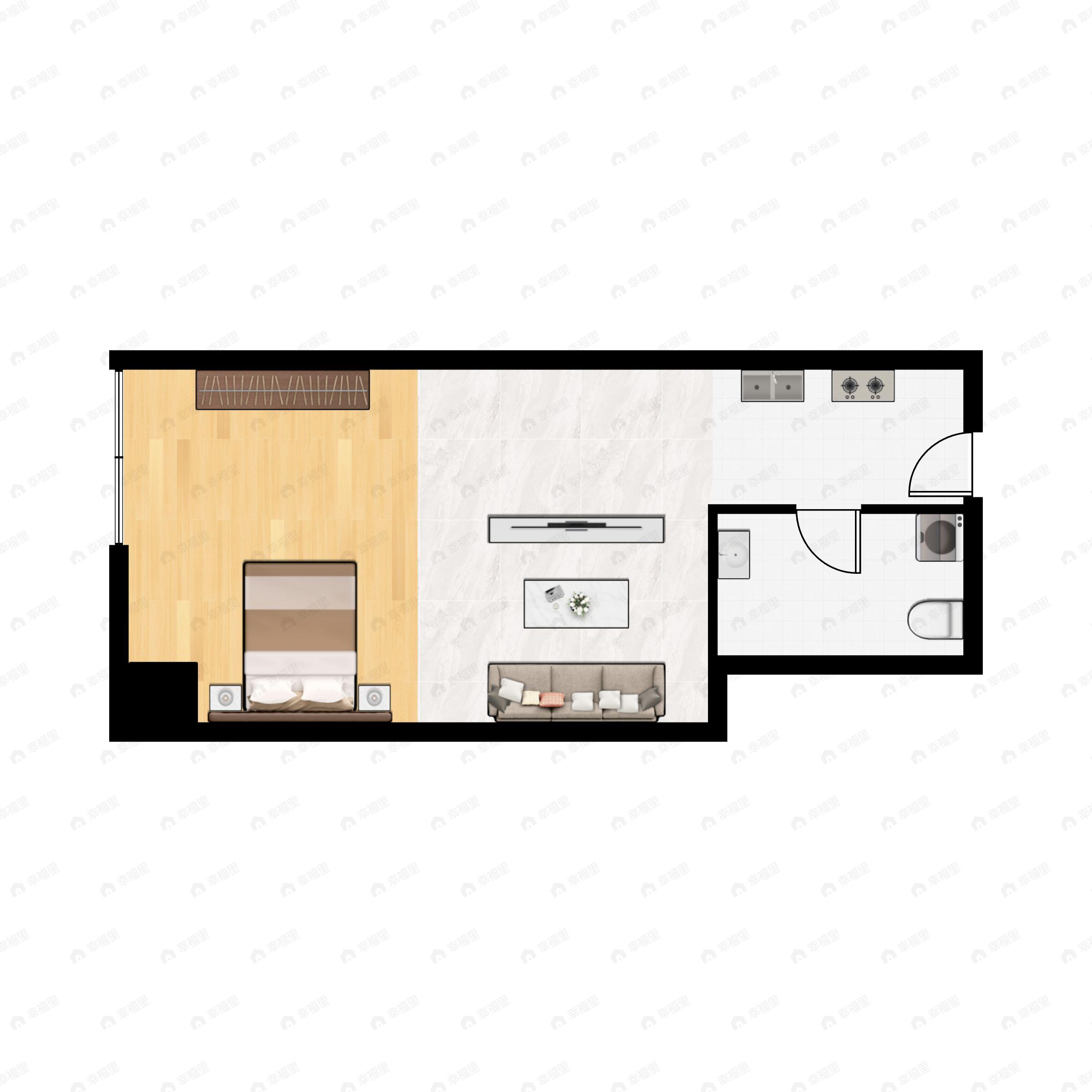 骊驰康养1室1厅1卫户型图