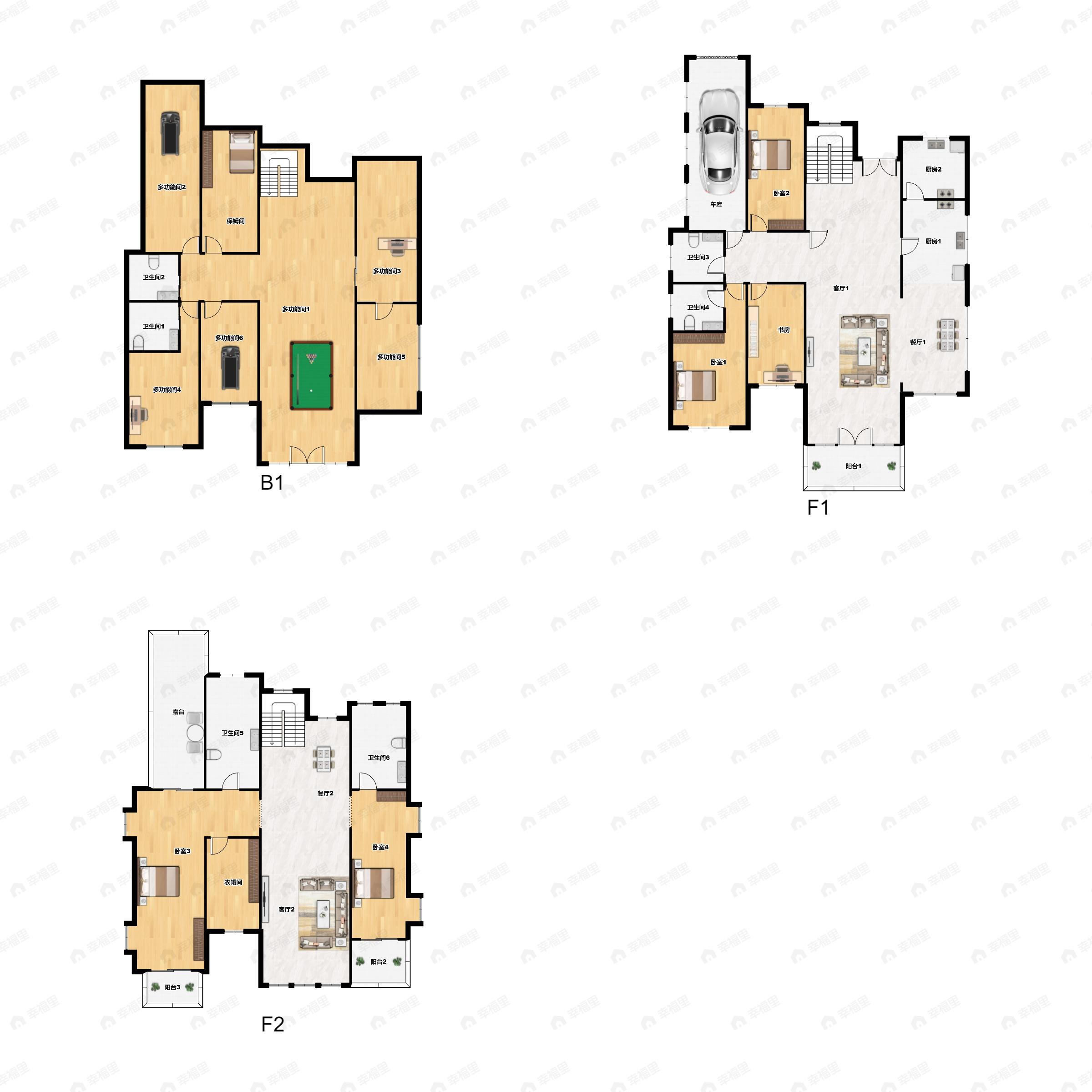 4室2厅4卫建面506m²南|北户型图