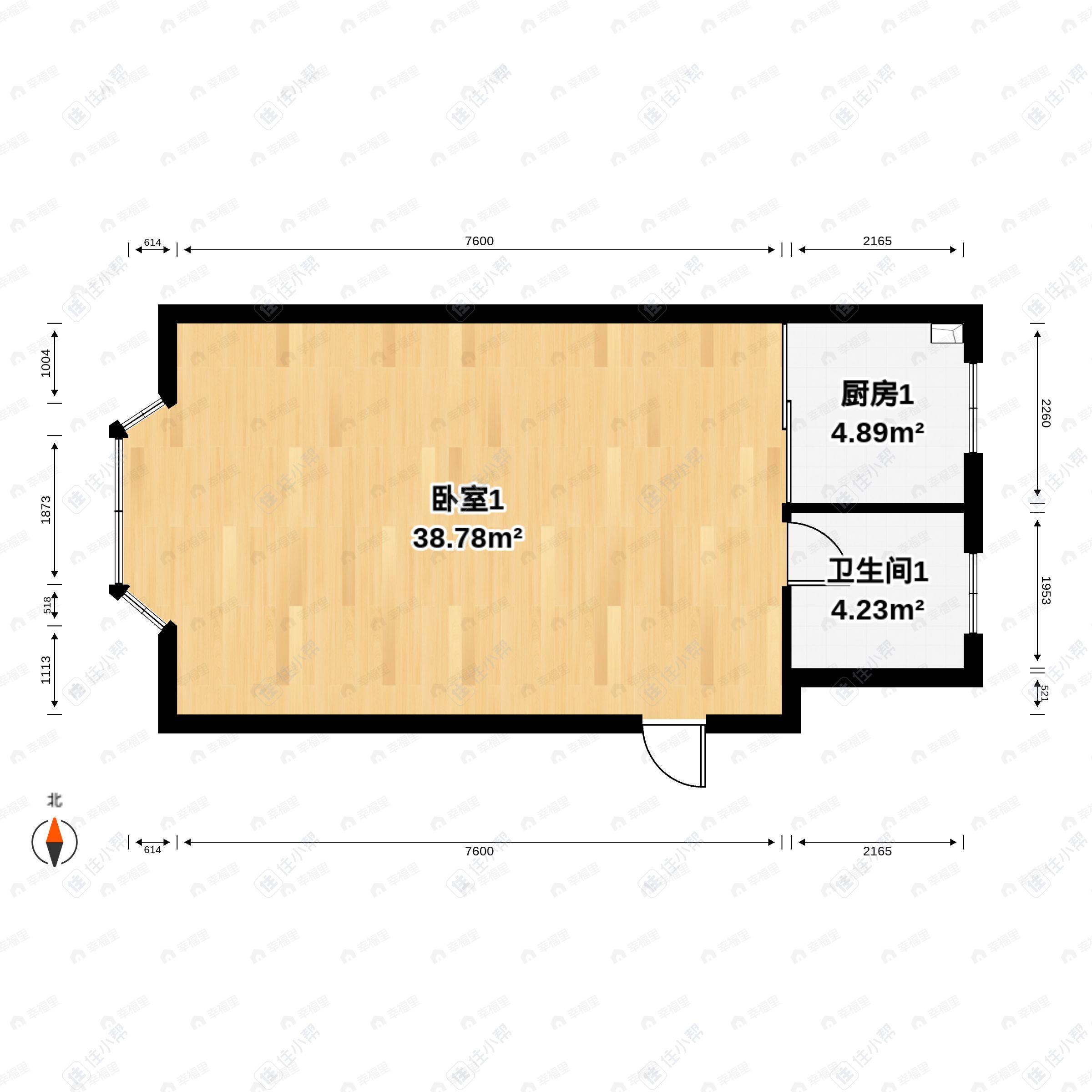 水郡花都1室1厅1卫户型图