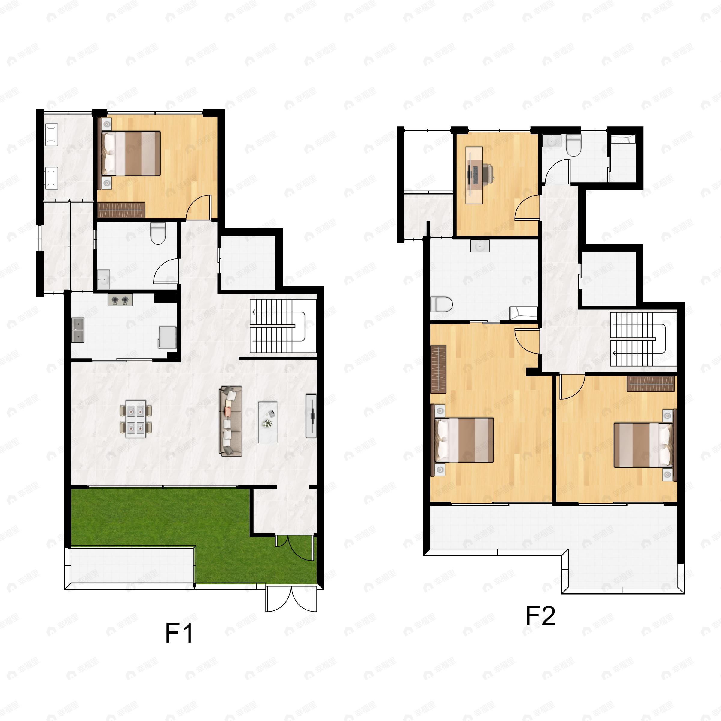 4室2厅3卫建面170平南户型图