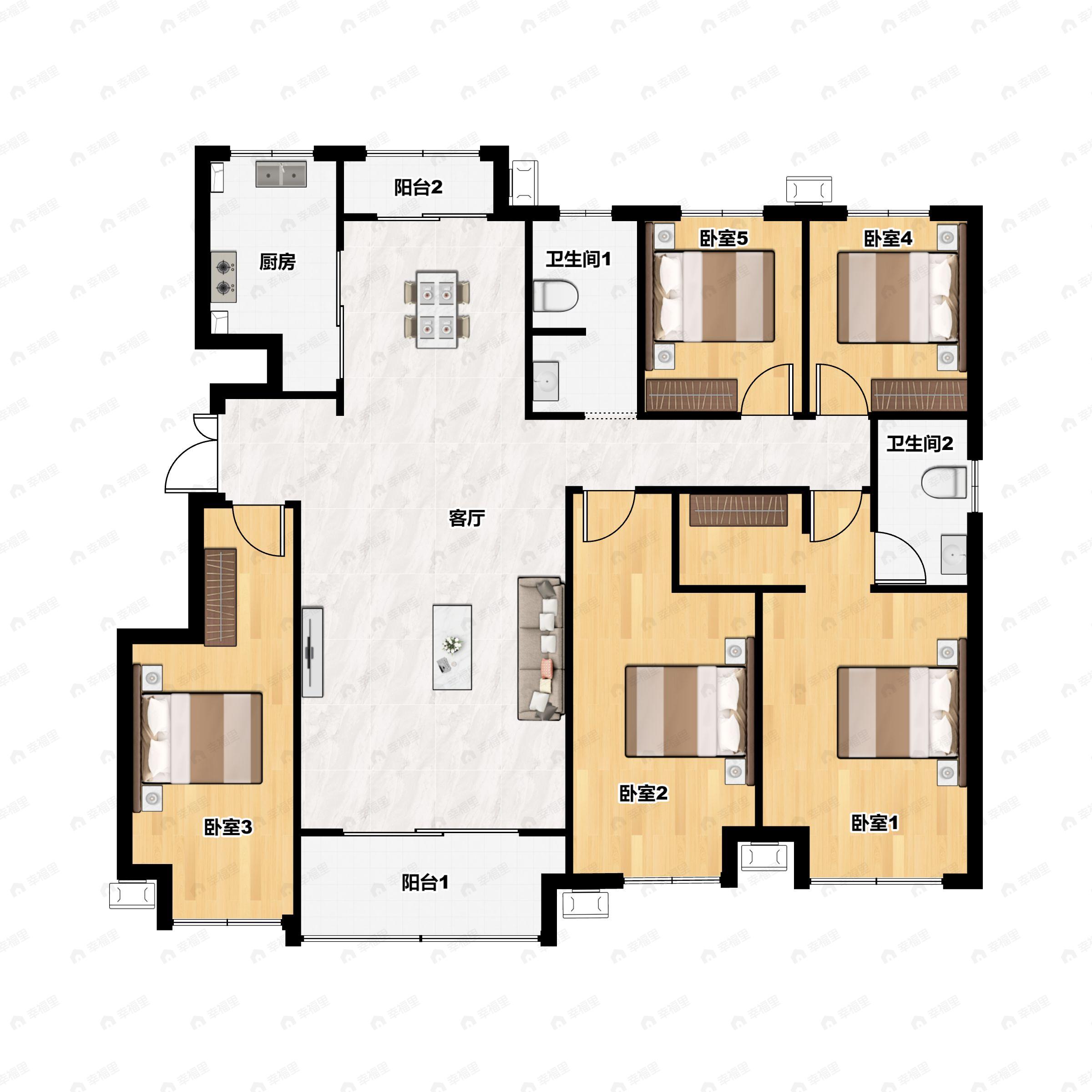 路劲九郡5室2厅2卫户型图