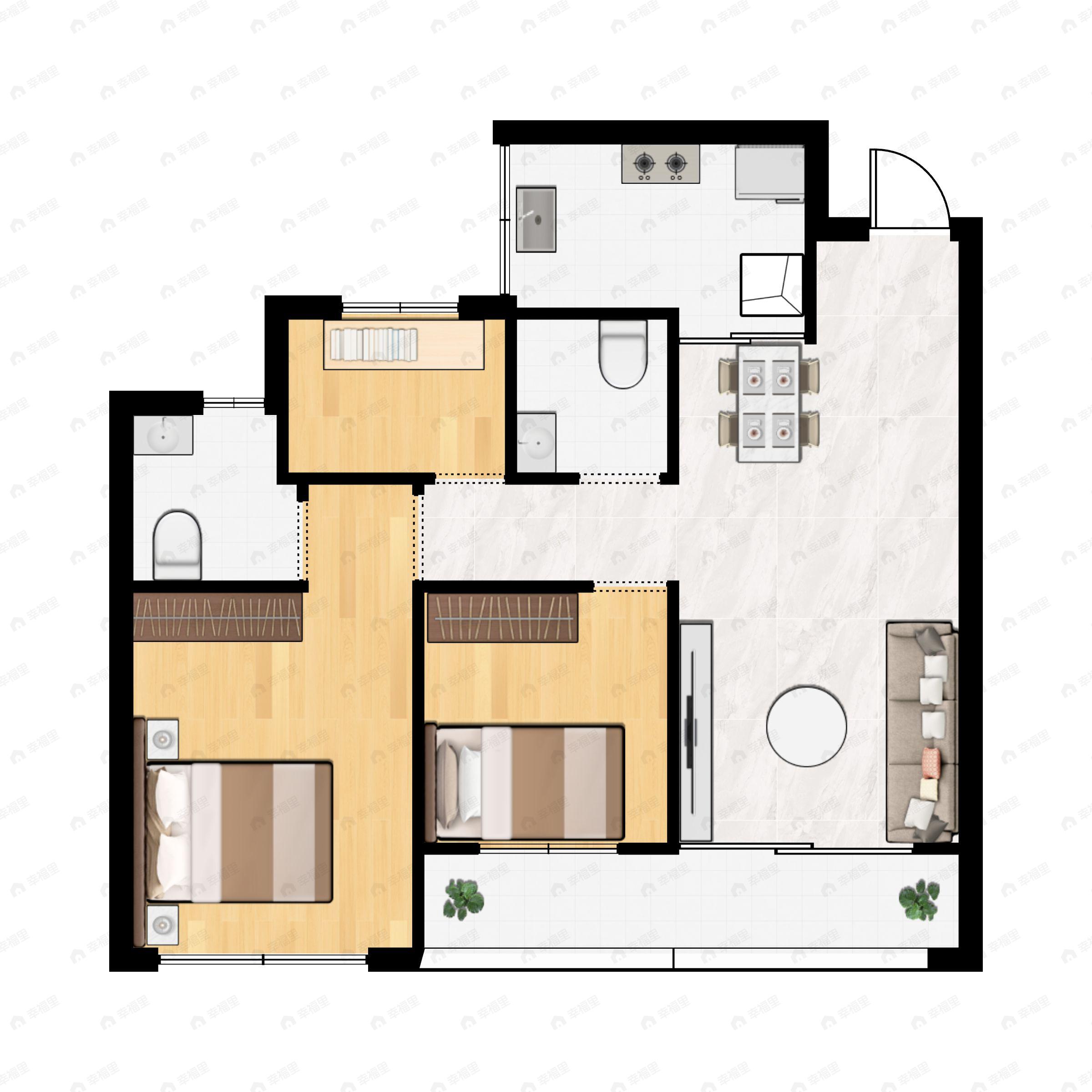 大华峰汇华城3室2厅2卫户型图