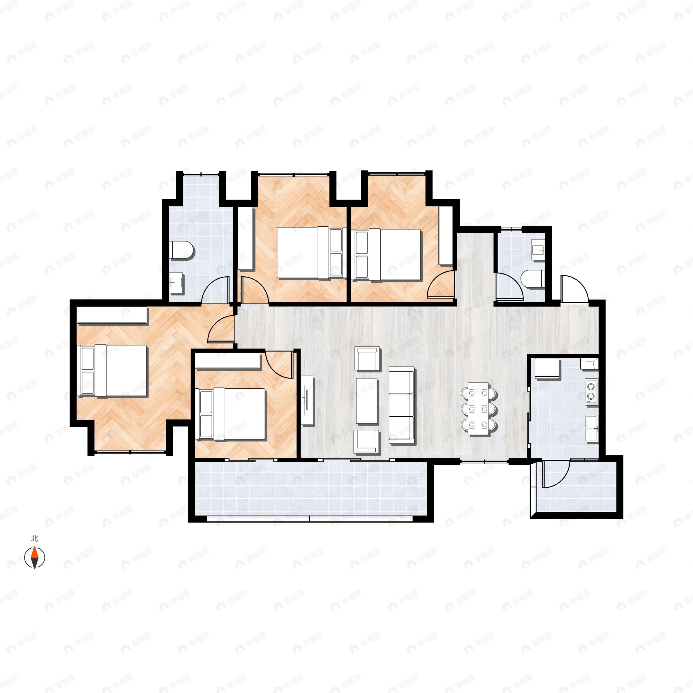 4室2厅2卫建面117平东南|南户型图