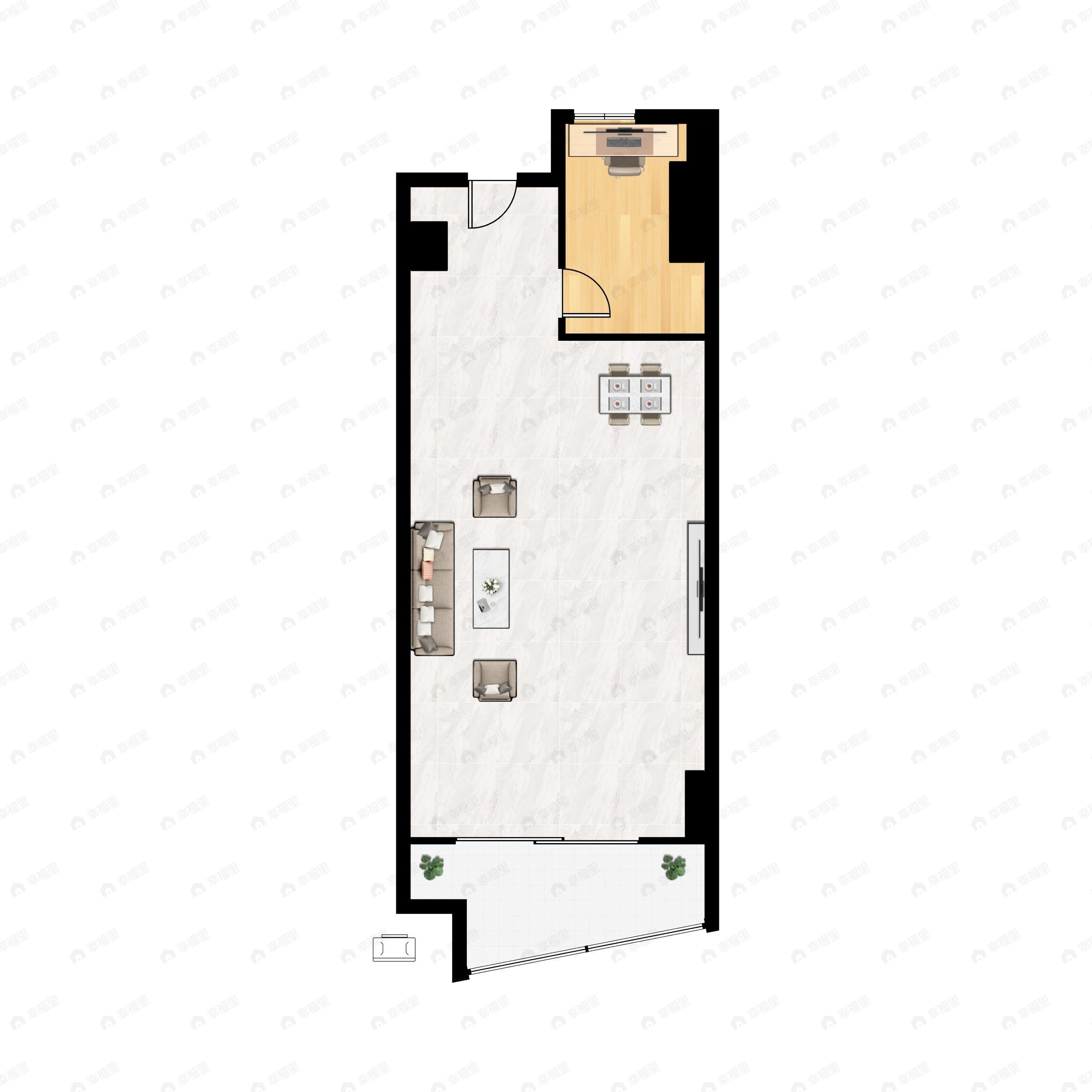 保利C+1室2厅户型图