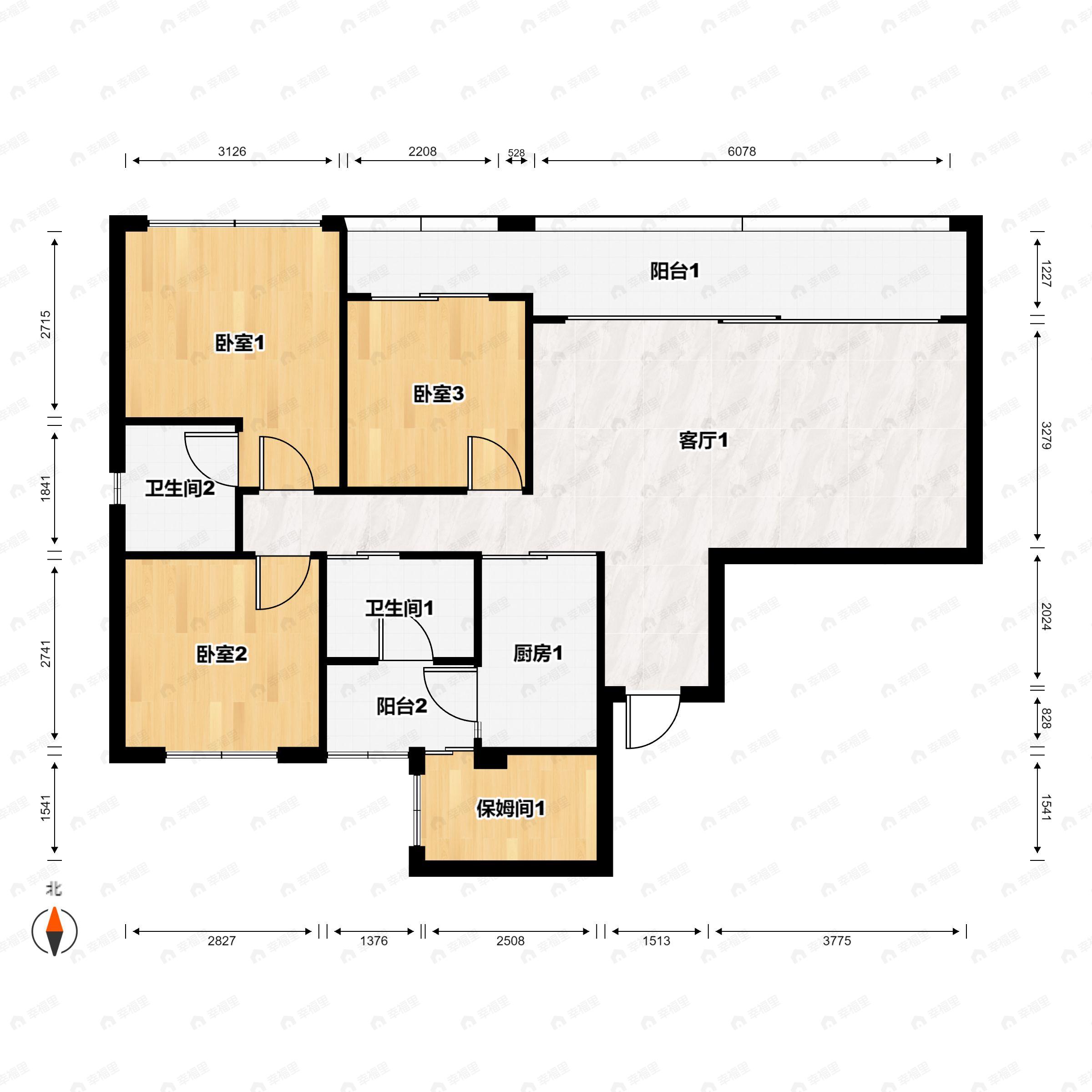 4室2厅2卫建面111平南户型图