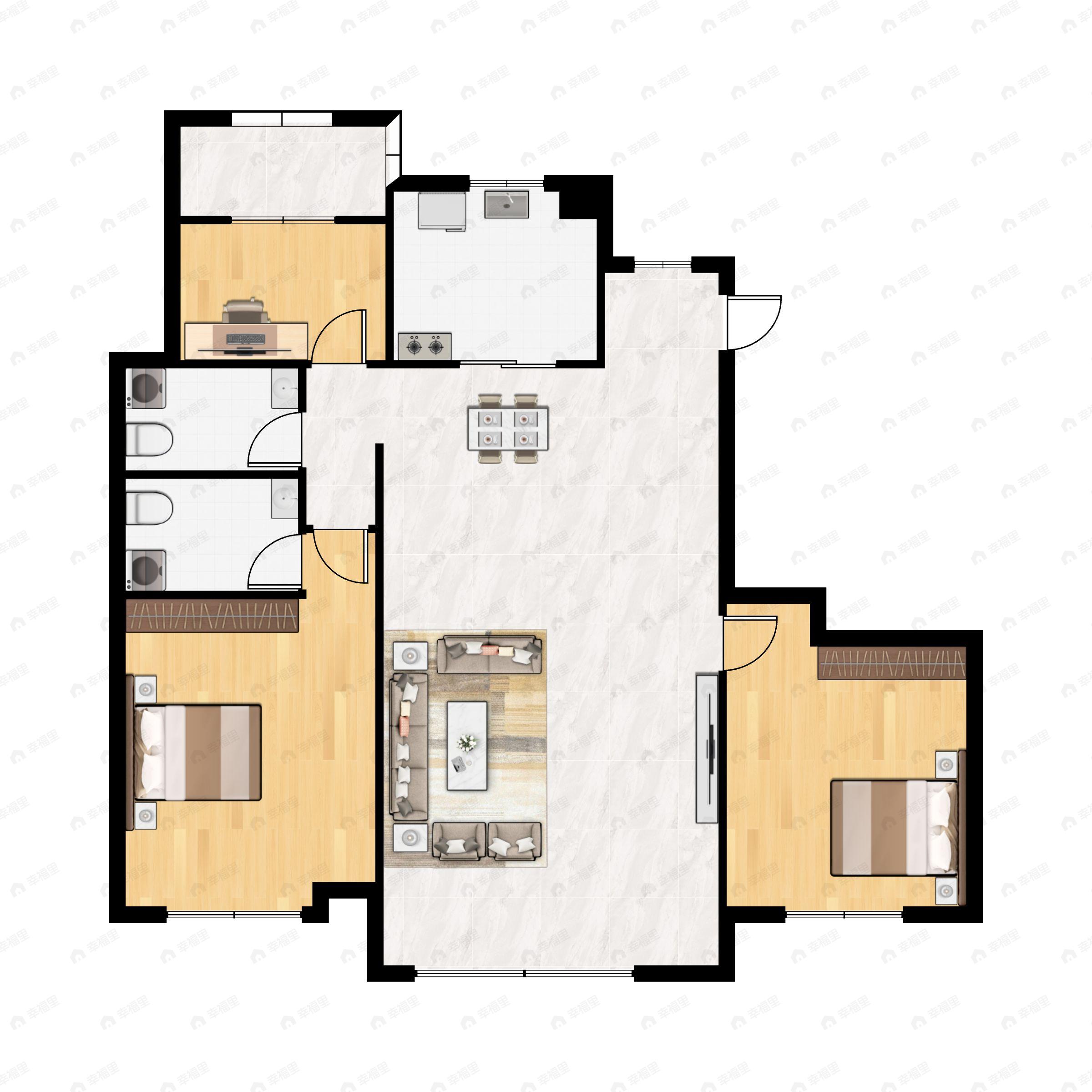 祥生东方樾3室2厅2卫户型图
